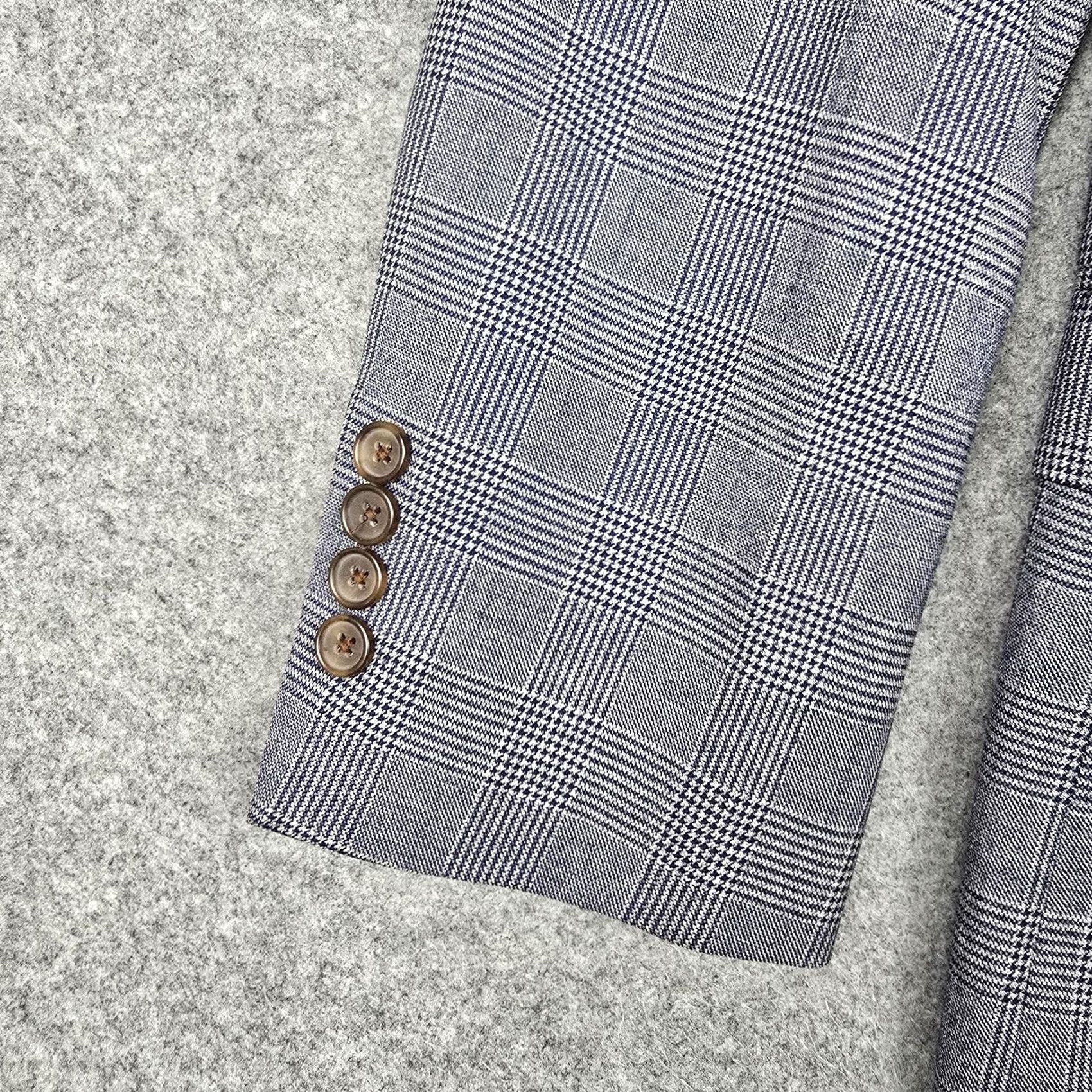 Brooks Brothers Brooks Brothers Mens Gray Wool Check Fitzgerald Fit Sport Coat Jacket 42L Size US XS / EU 42 / 0 - 2 Thumbnail