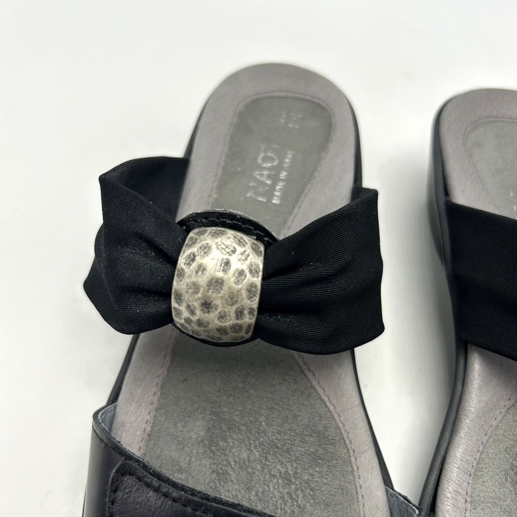 Vintage Naot Sandals Womens 5 Pinotage Wedge Black Leather 36 Adjustable 2" Read Size US 5.5 / IT 35.5 - 6 Thumbnail
