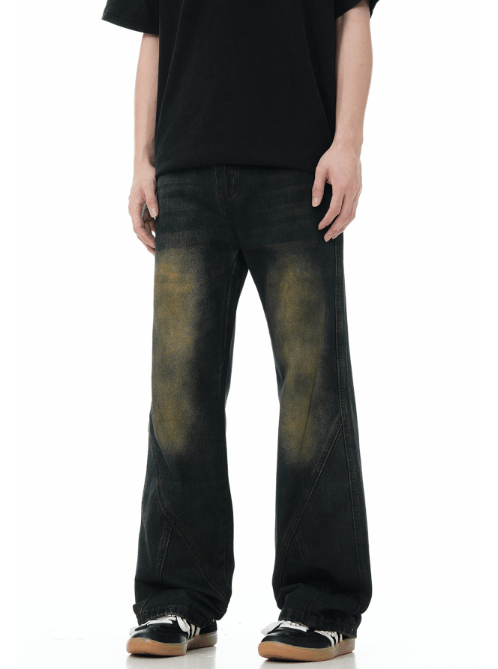 Japanese Brand American retro dirty dyed distressed washed flared jeans Size US 32 / EU 48 - 3 Thumbnail