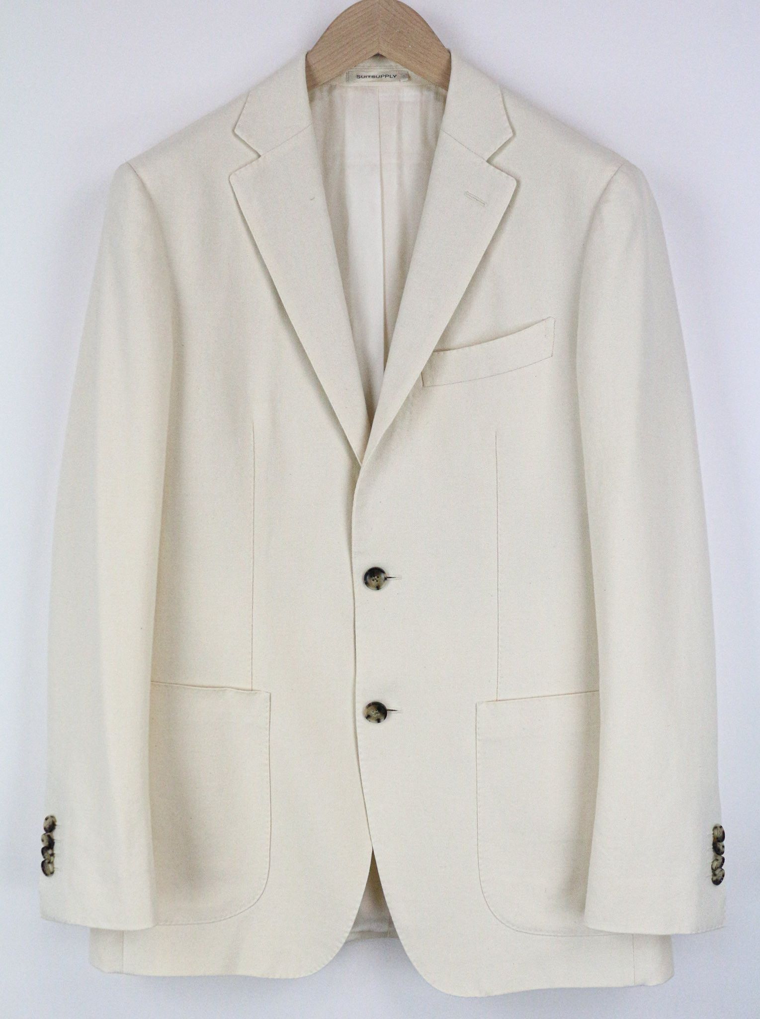 Suitsupply HAVANA UK38R Off-White Slim Cotton 2 Piece Suit 73524 Size 38R - 2 Thumbnail