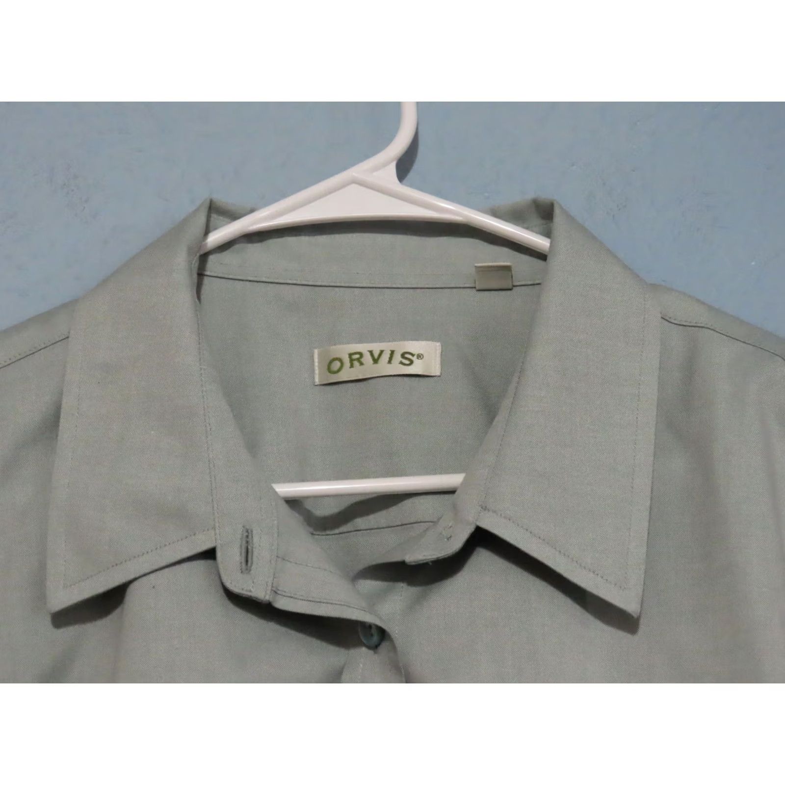 Orvis Orvis Women's Button-Up Shirt Gray 20 Long Sleeve Collared 100% Cotton Plus Size Regular Fit Blouse Size 3XL / US 20-22 - 4 Thumbnail