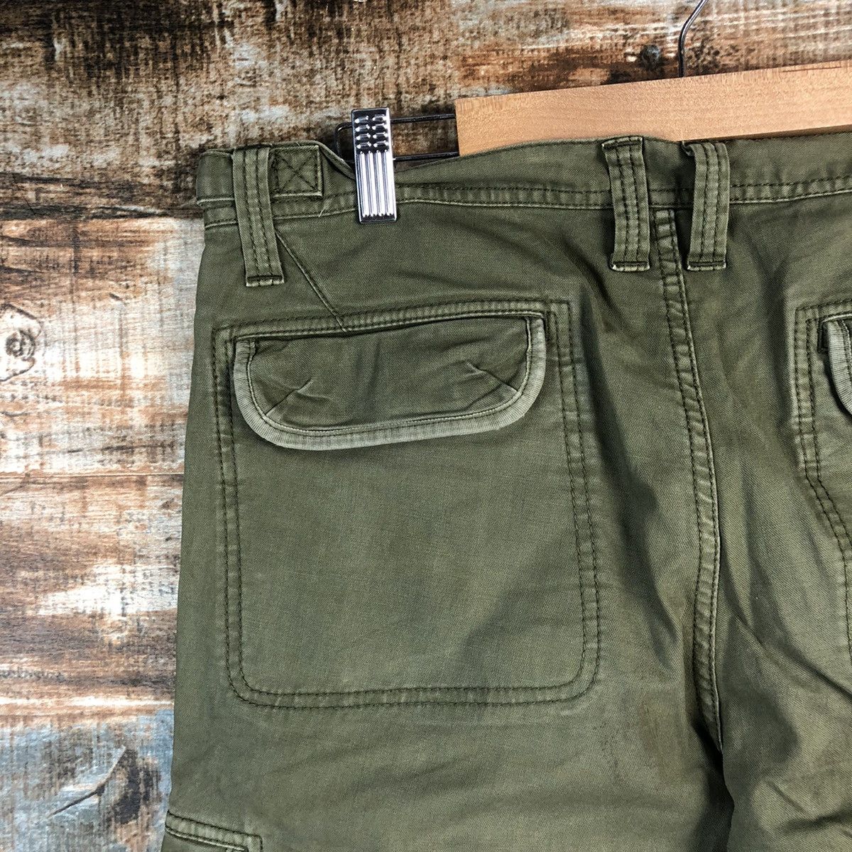 Japanese Brand DL Design Work Green Cargo Multipocket Pants #C634 Size US 31 - 18 Thumbnail