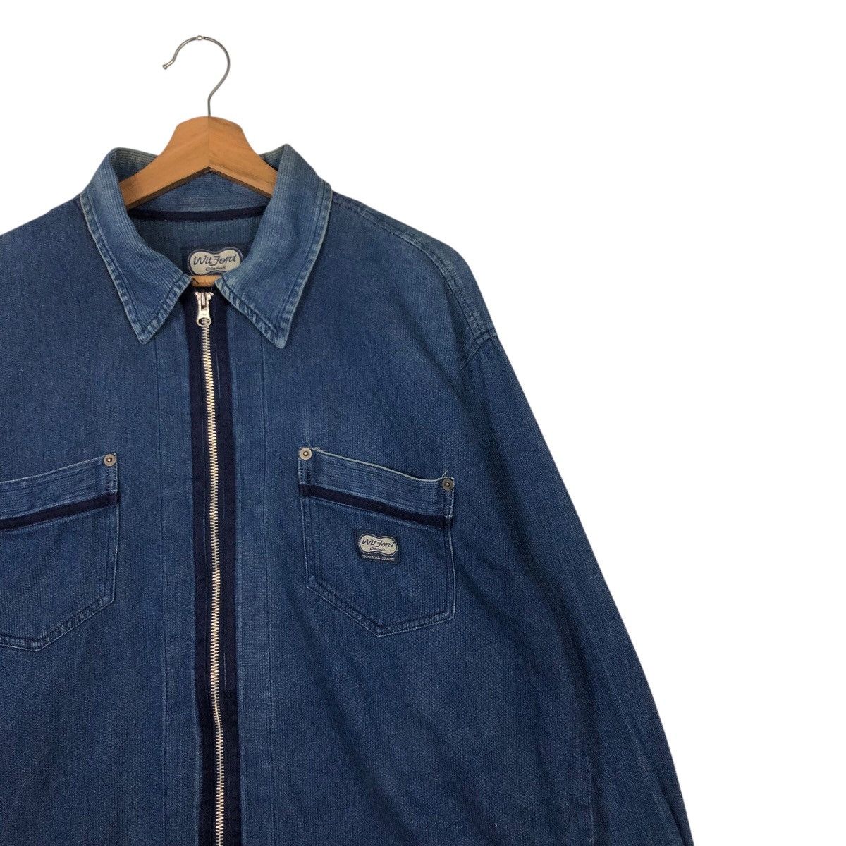 Japanese Brand Rare Witford Classic Oversized Denim Zip Shirt Jacket LL Size US L / EU 52-54 / 3 - 7 Thumbnail