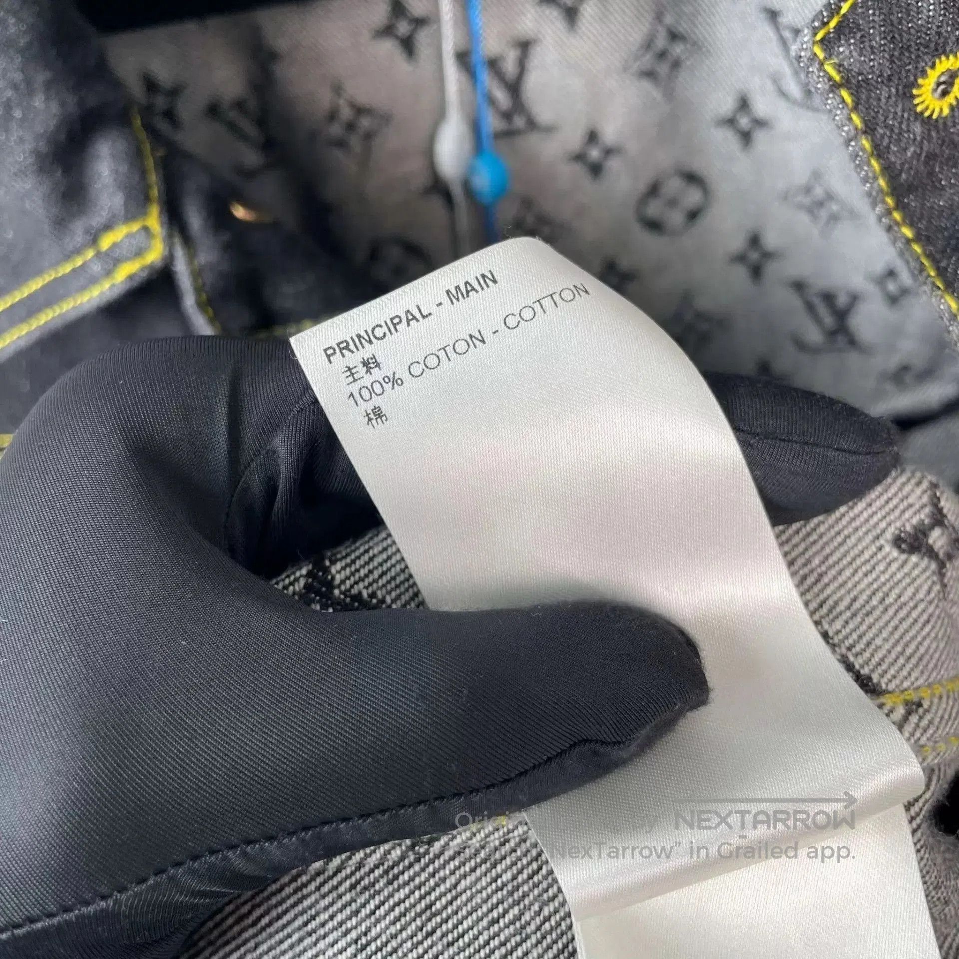 Louis Vuitton Black Denim Jacket with Pattern Details Size S. Size US S / EU 44-46 / 1 - 5 Thumbnail