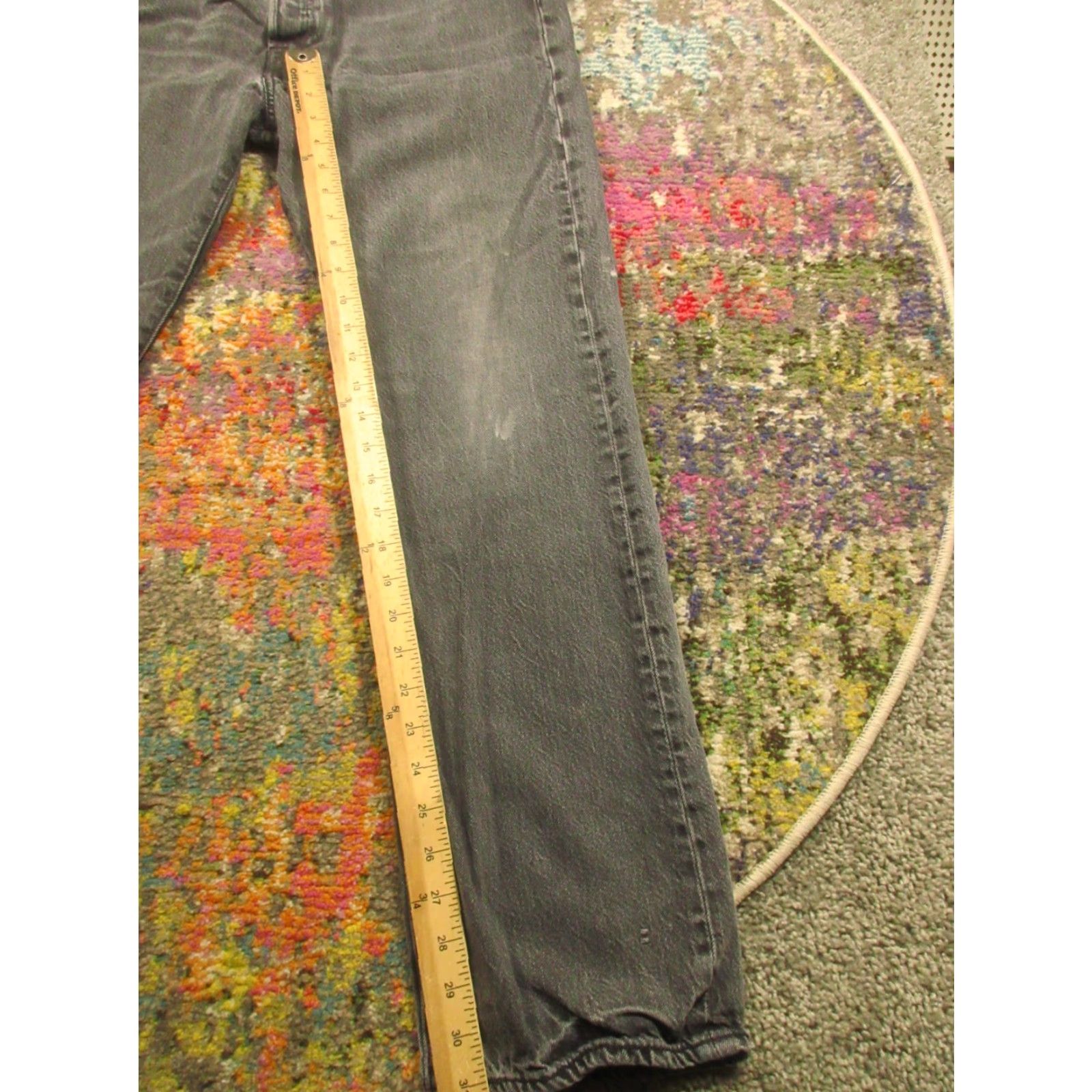 Levi's LEVI'S 501 Jeans 34x32 Regular Rise Black Denim Button Fly Straight 5-Pocket Mens Vintage? No Size US 34 / EU 50 - 7 Thumbnail