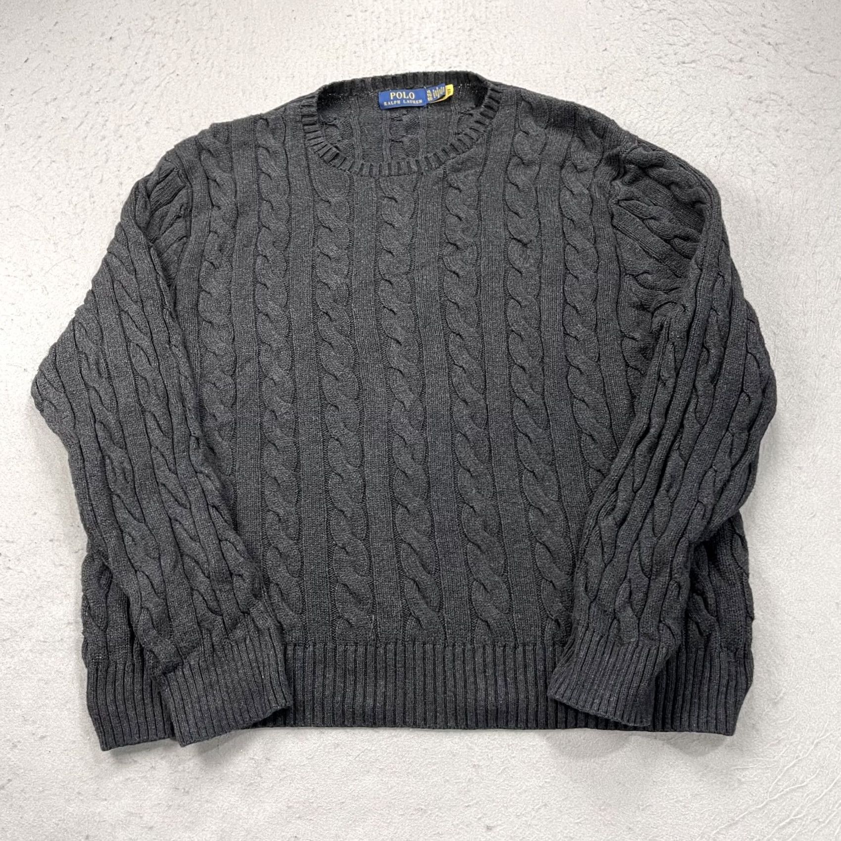 Polo Ralph Lauren Polo Ralph Lauren Sweater Mens XL Gray Cable Knit CrewNeck Cotton Jumper Preppy Size US XL / EU 56 / 4 - 2 Thumbnail