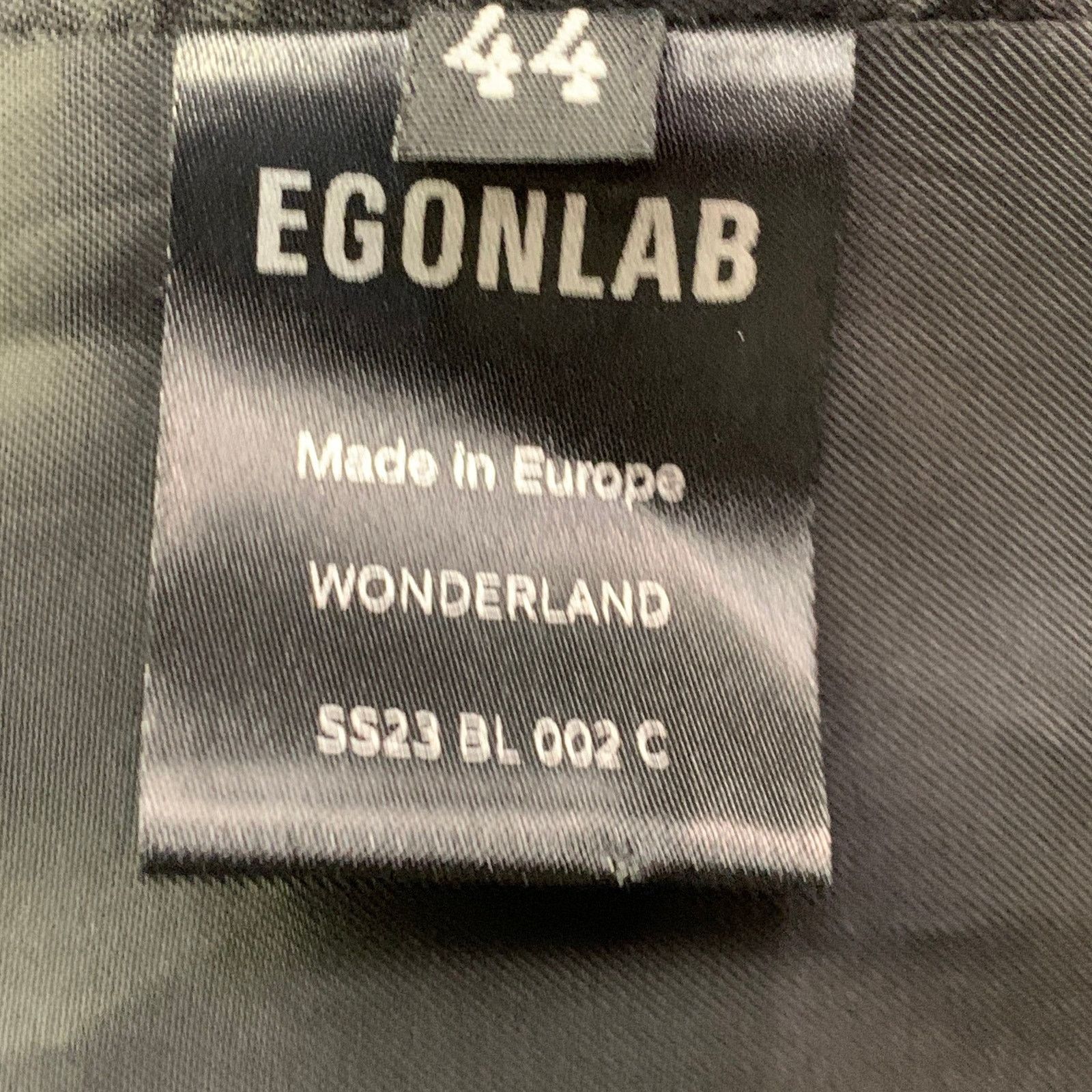 Egon Lab Wool Asymmetrical Double Breasted Tailored Fit Notch Lapel Size 34R - 8 Thumbnail