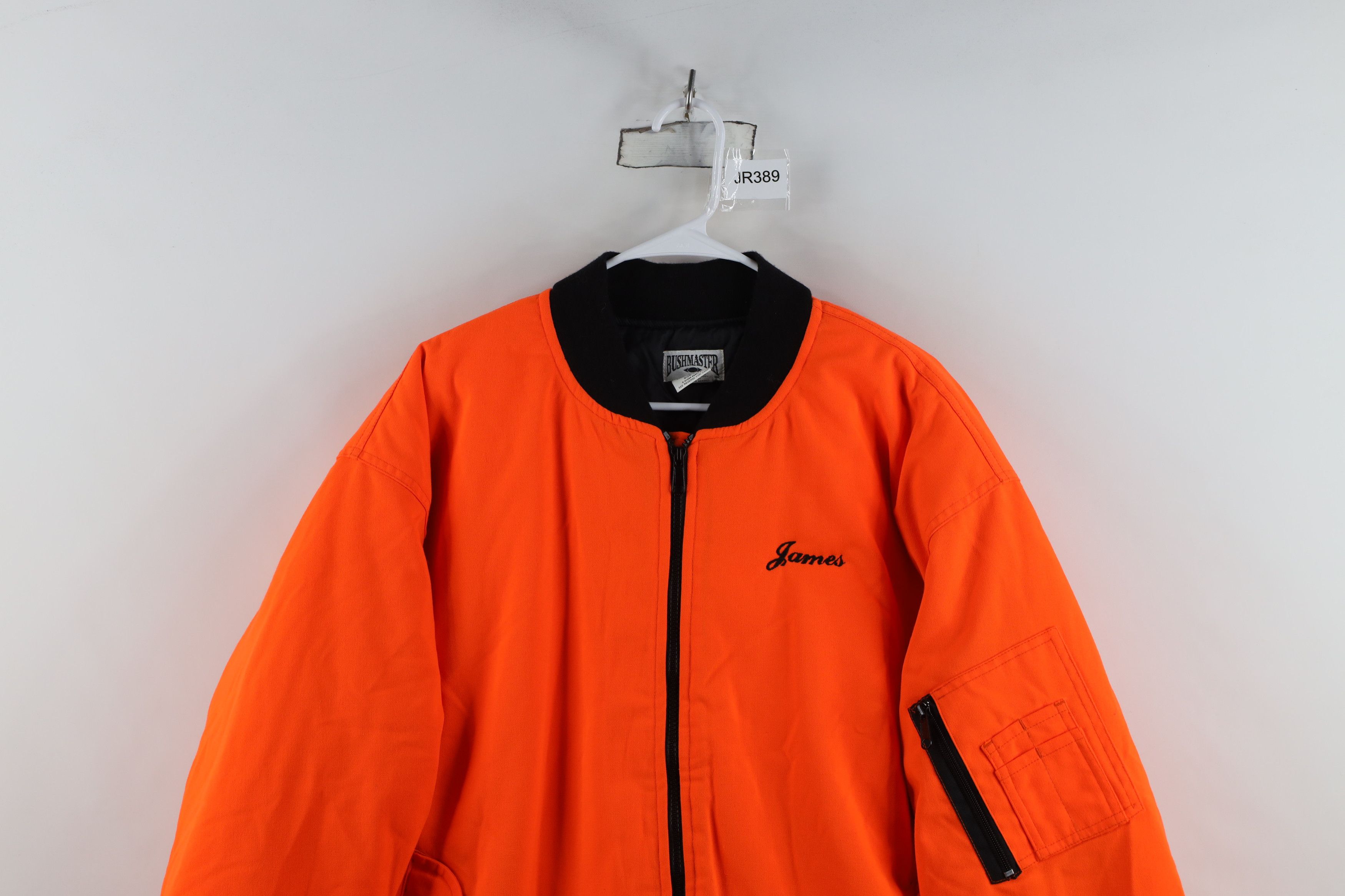 Vintage Vintage 90s Abrams Towing Quilted Bomber Jacket Blaze Orange Size US XL / EU 56 / 4 - 2 Thumbnail