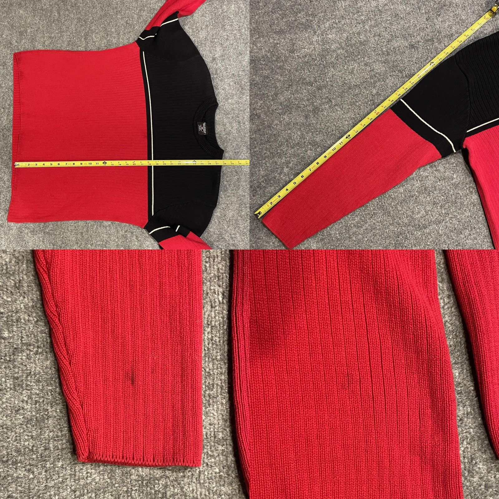 Ralph Lauren Polo Jeans Co Ralph Lauren Sweater Mens XL Black Red Knit Crewneck Flag Patch Striped USA Patriotic Embroidery Size US XL / EU 56 / 4 - 8 Thumbnail