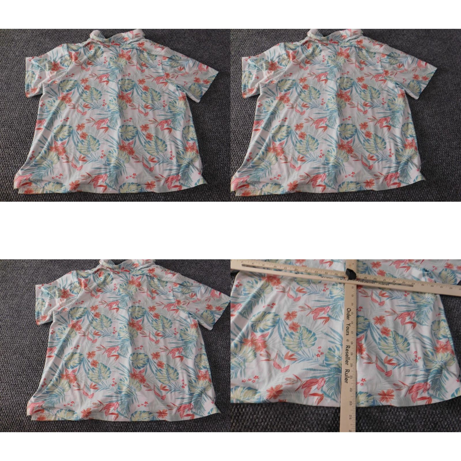 Vintage Ink + Ivy Womens Button-Up Shirt L Blue Floral Short Sleeve Collared Knit Polyester Spandex Stretch Casual Vintage? No (Vintage: No). Size L / US 10 / IT 46 - 8 Thumbnail