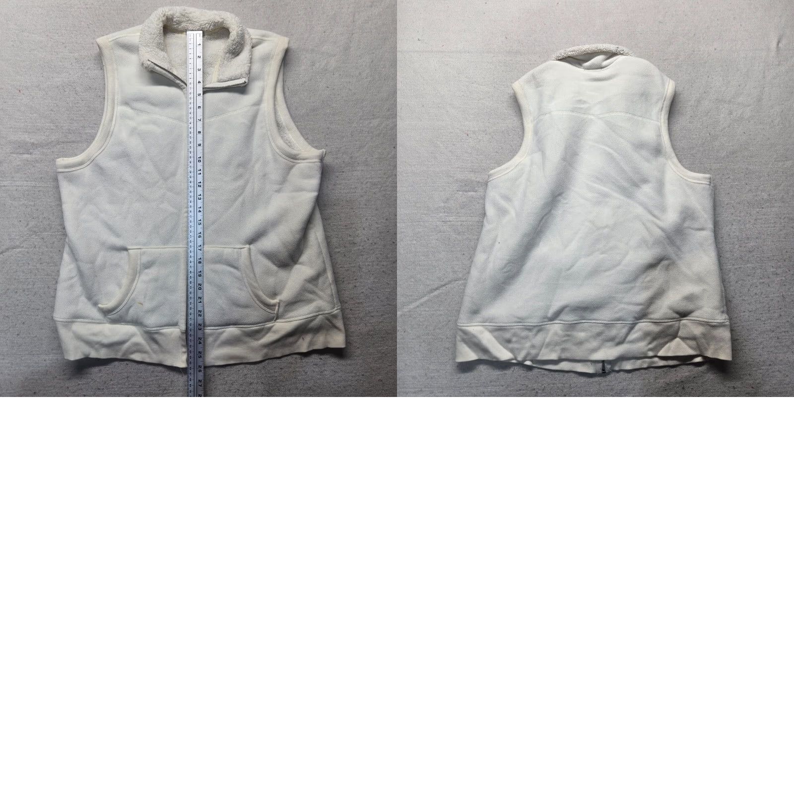 Old Navy Old Navy Vest Shirt Adult XL White Fleece Full Zip Solid Clothing Womens 90s? Size XL / US 12-14 / IT 48-50 - 8 Thumbnail
