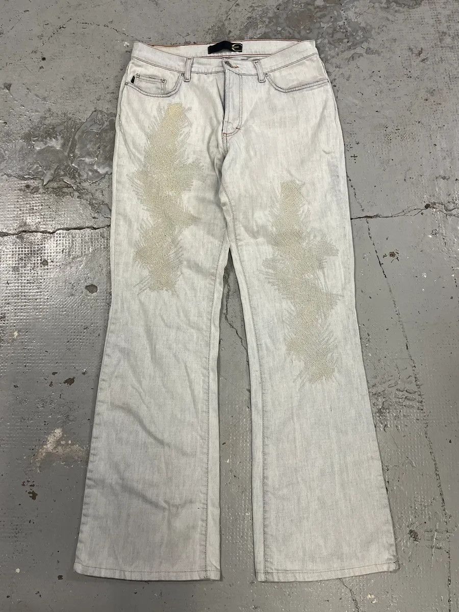 Just Cavalli 2000s Cavalli Distressed White Jeans Size US 30 / EU 46 - 3 Thumbnail