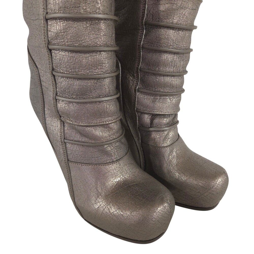 Rick Owens Rick Owens Ruhlmann Boots US 6 EU 36 Womens Silver $2330 Size US 6 / IT 36 - 4 Thumbnail