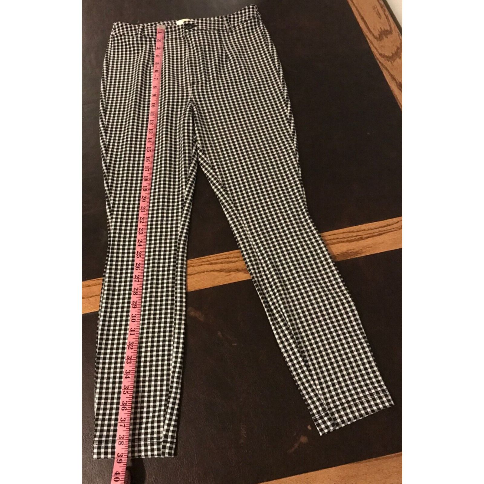 Anthropologie Anthropologie Maeve Black/White Gingham Print Slim Pants Size 32" / US 10 / IT 46 - 9 Thumbnail