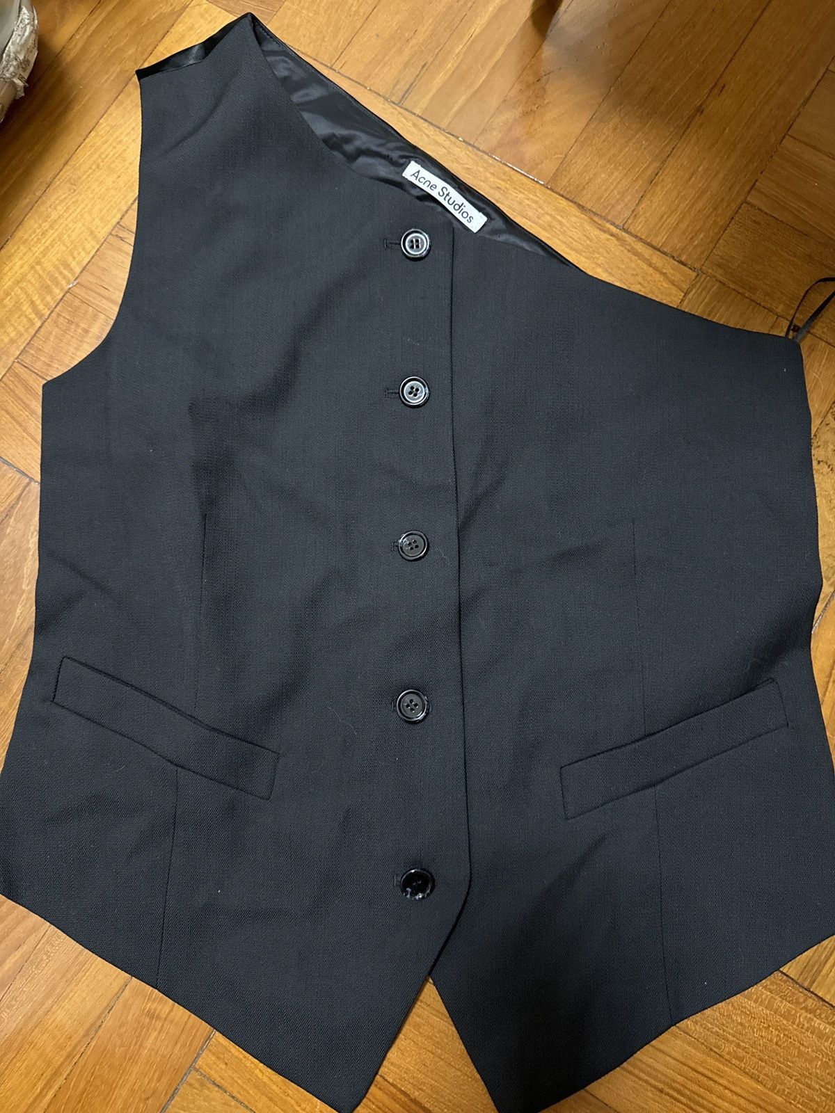 Acne Studios Acne Studios Women’s Asymmetric Waistcoat Top in Black Size S / US 4 / IT 40 - 5 Thumbnail