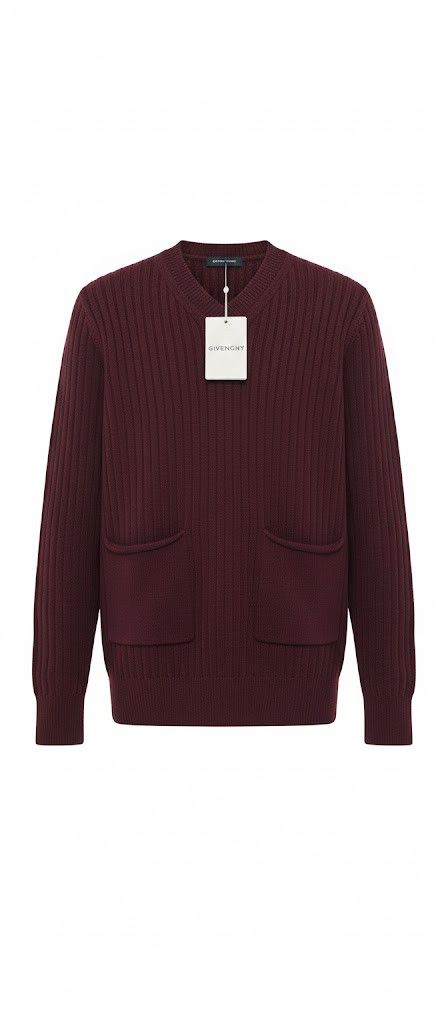 Givenchy o1srvl11e1225 Cashmere Sweater in Burgundy Size US M / EU 48-50 / 2 - 1 Preview