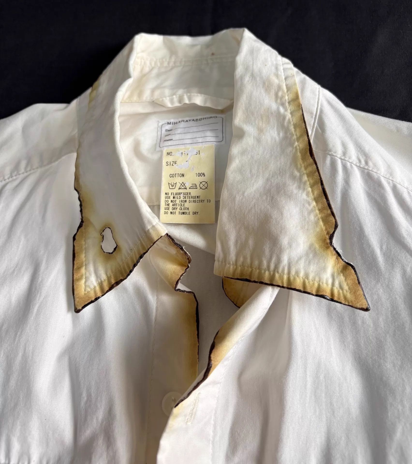 Maison MIHARA YASUHIRO MIHARA YASUHIRO Smoke Burn Distressed Vtg Shirt S Size US S / EU 44-46 / 1 - 5 Thumbnail