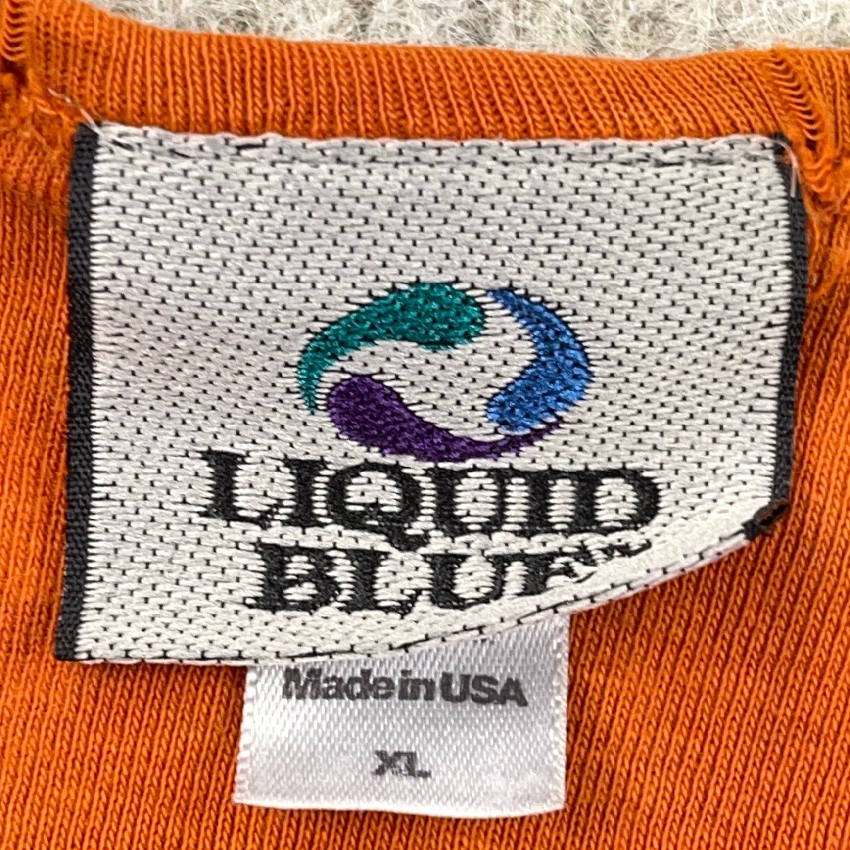 Liquid Blue VINTAGE Led Zeppelin Shirt Women XL Orange Tie Dye Liquid Blue Band Tee Cropped UI Logo 90s Music Mens Womens Size XL / US 12-14 / IT 48-50 - 4 Thumbnail