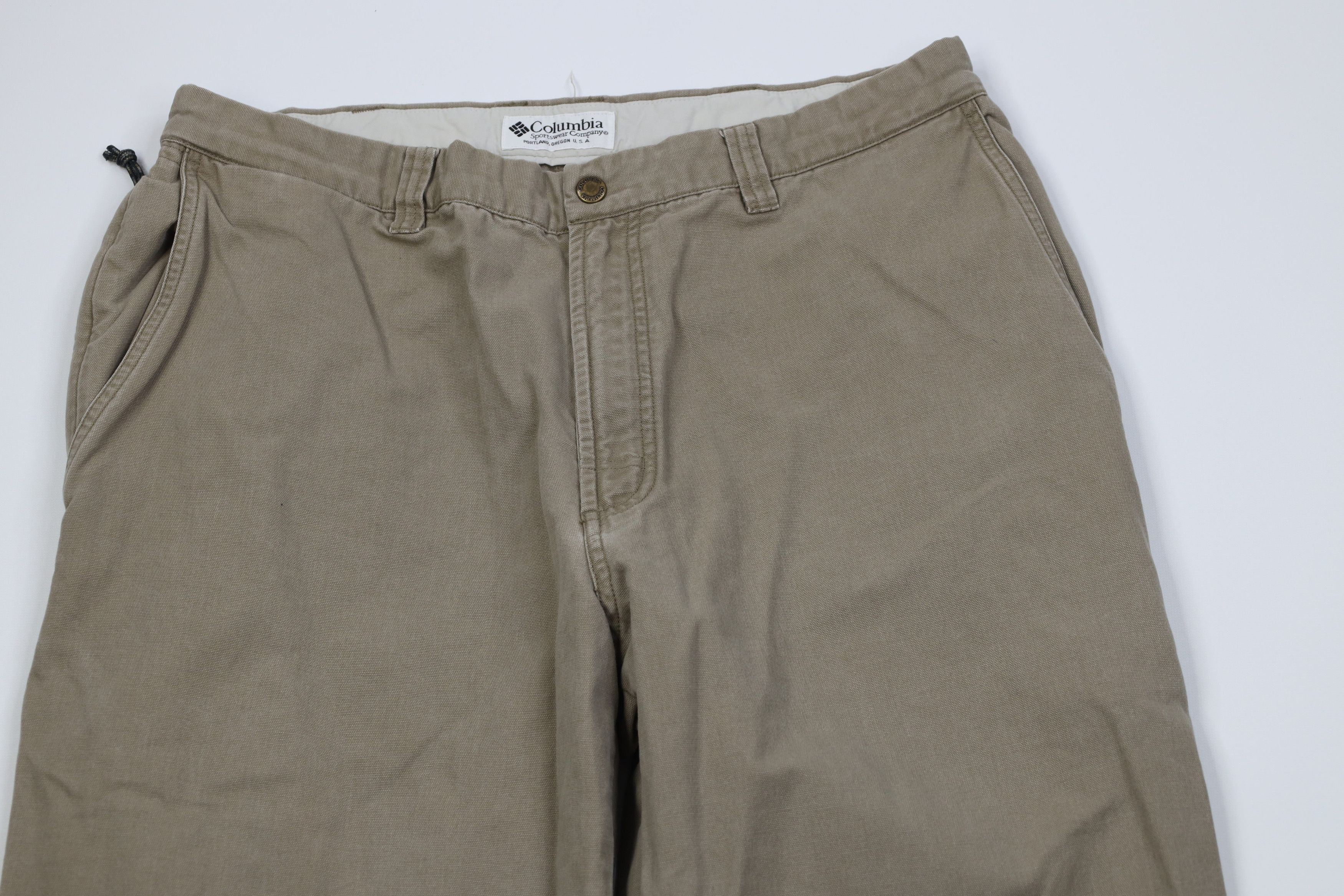 Columbia Vintage Columbia Spell Out Canvas Wide Leg Pants Green Size US 32 / EU 48 - 2 Thumbnail