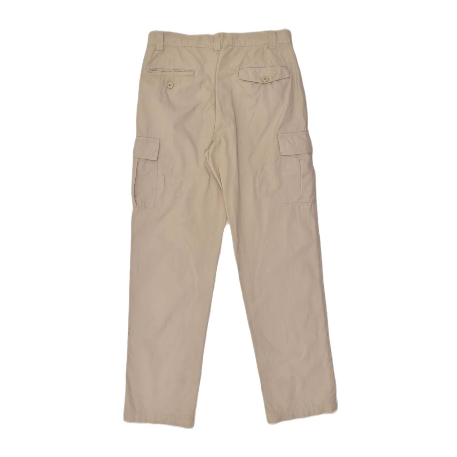 Vintage RIFLE Mens Straight Cargo Trousers Beige Cotton W33 L34 Size US 33 - 2 Thumbnail