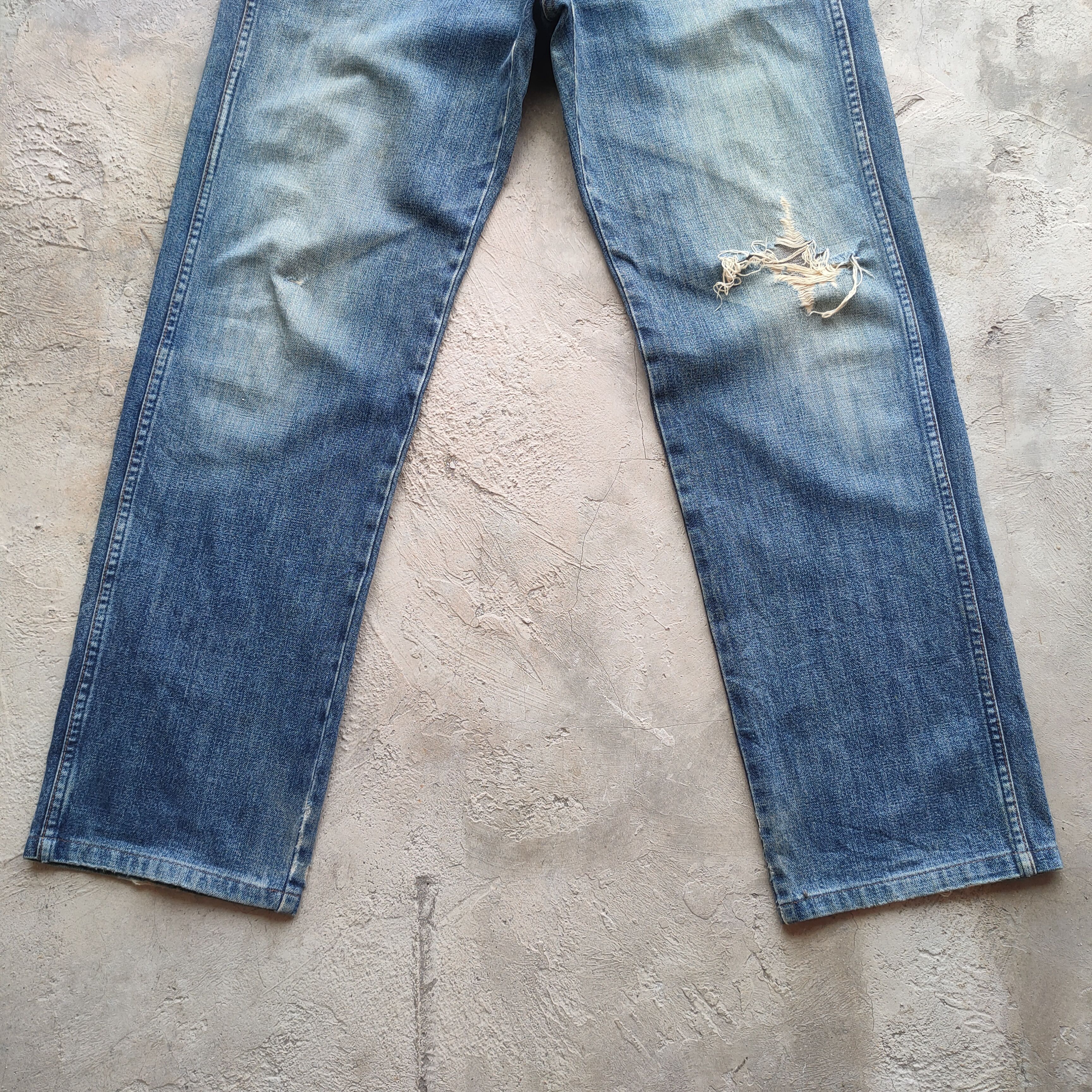 Jean W32 VINTAGE WRANGLER FADED DISTRESSED JEAN PANTS Size US 32 / EU 48 - 4 Thumbnail