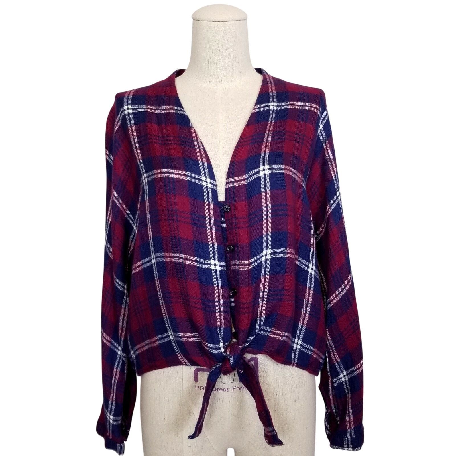 Rails Rails Sloane Tie Waist Shirt Red/Blue Plaid Sz Medium Size M / US 6-8 / IT 42-44 - 1 Thumbnail