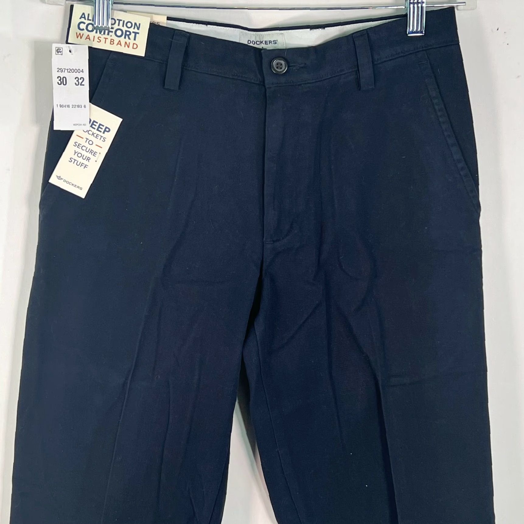 Dockers DOCKERS Mens Blue Straight Fit Dress Pants Size 30x32 - Comfort Waistband, Solid, Business, Formal Size US 32 / EU 48 - 2 Thumbnail