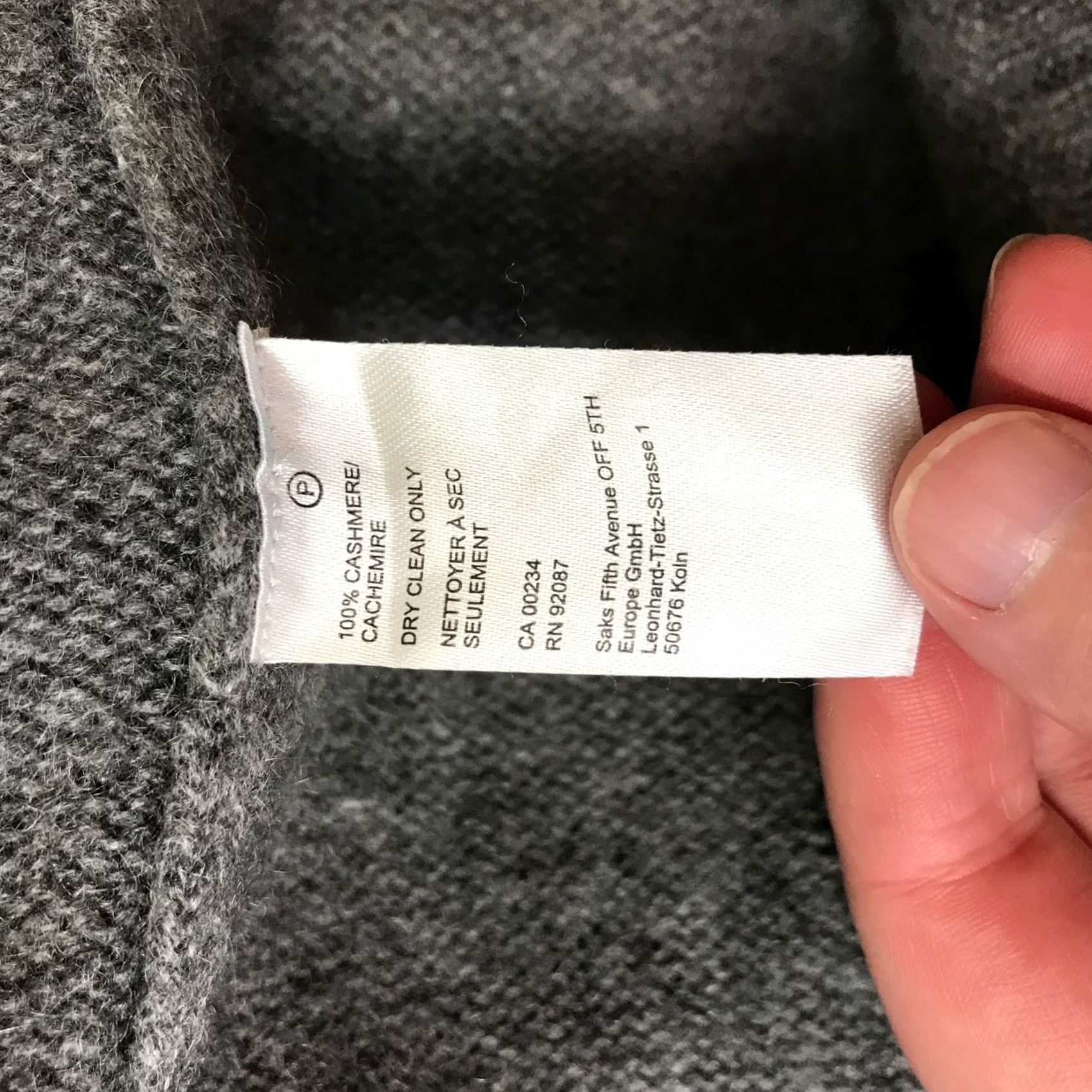 Saks Fifth Avenue Saks Fifth Avenue Gray 100% Cashmere Turtleneck Sweater XS Relaxed Fit Ribbed Womens Pullover Knit, Side Slits, Dry Clean Only Size XS / US 0-2 / IT 36-38 - 8 Thumbnail