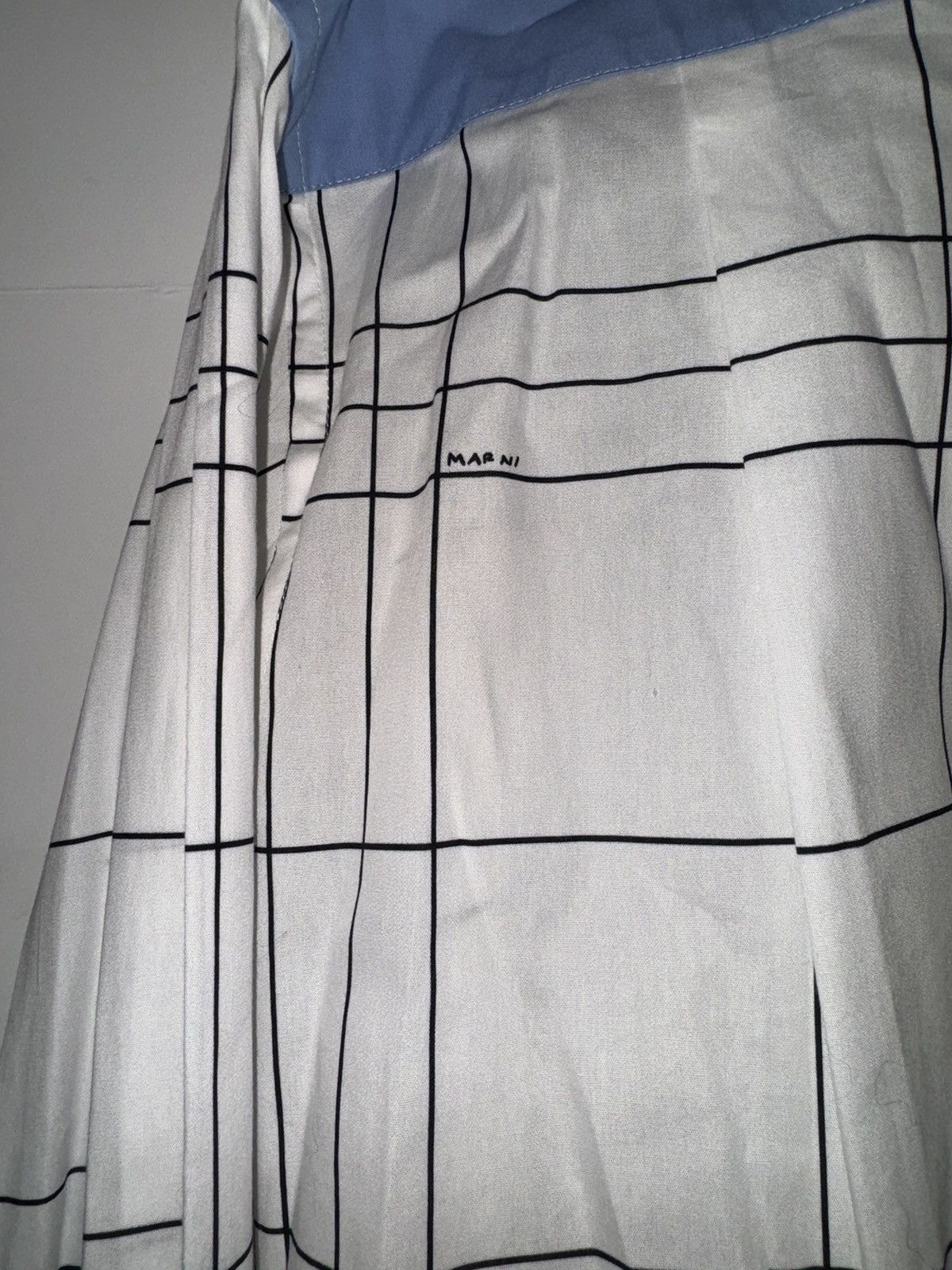 Marni Marni Thin Check Poplin Shirt Blue/white Long Sleeve 50 Size US M / EU 48-50 / 2 - 11 Thumbnail
