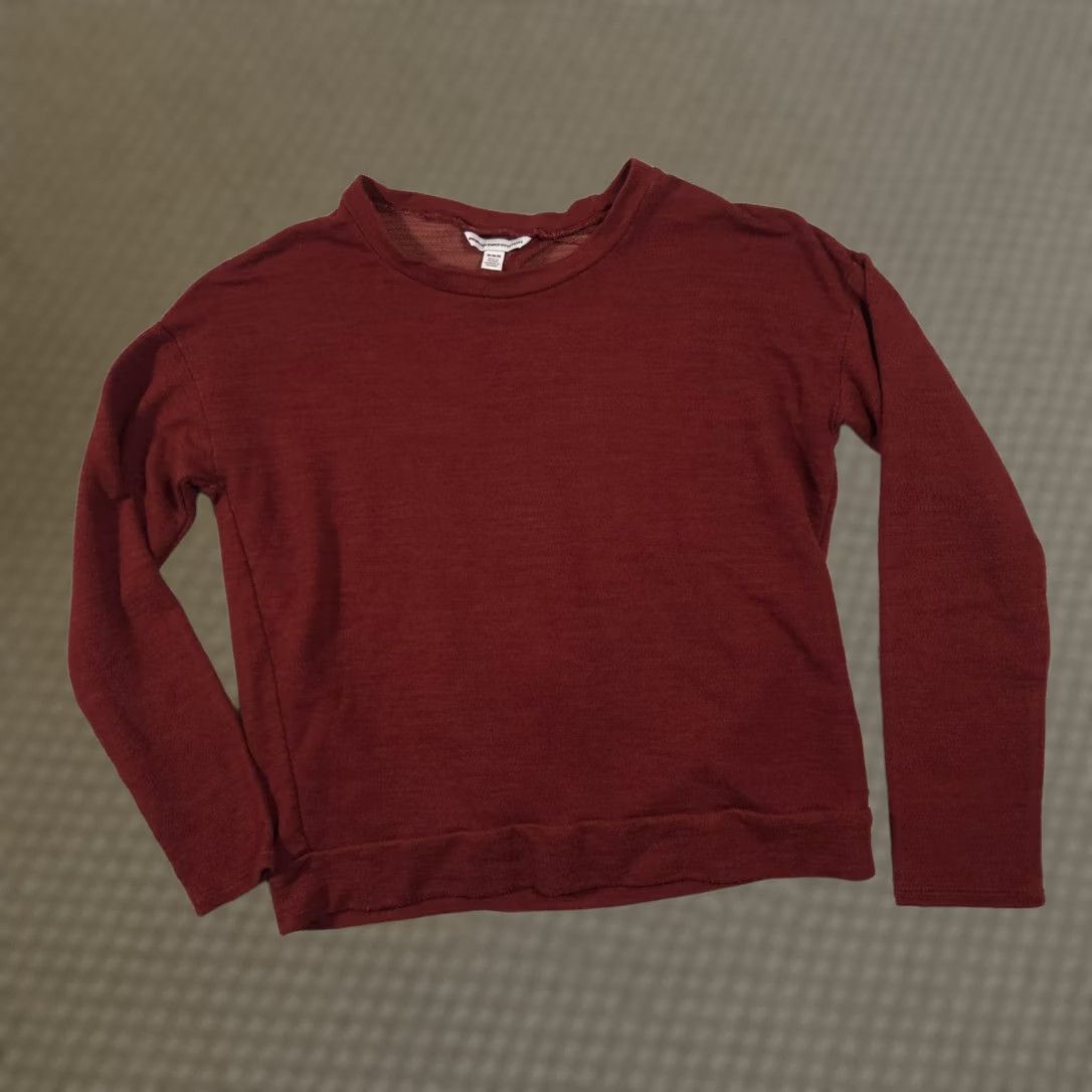 American Eagle Outfitters VINTAGE? No. American Eagle Outfitters Sweater Womens Medium Red Crew Neck Long Sleeve Open Back Twist Pullover Size M / US 6-8 / IT 42-44 - 1 Thumbnail
