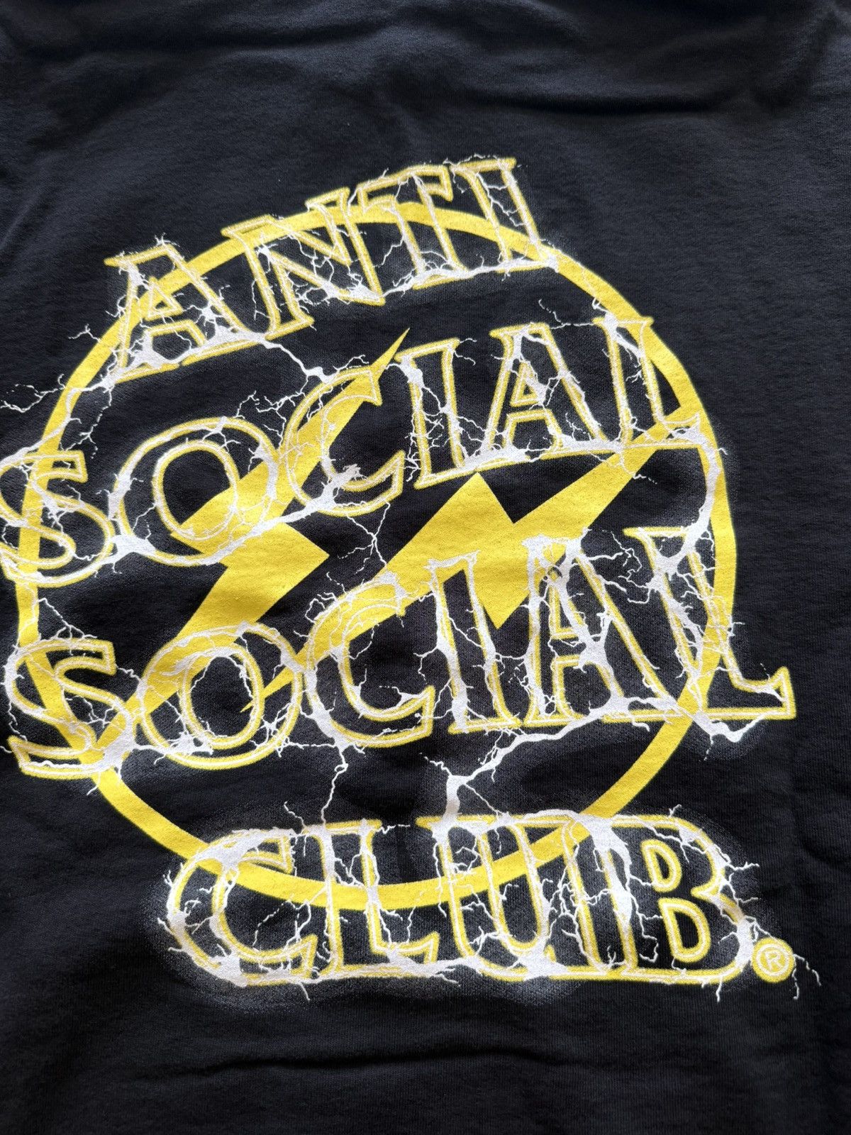 Anti Social Social Club × Fragment Design ASSC x Fragment Design Lightnin Logo Hoodie Black/Yellow - L Size US L / EU 52-54 / 3 - 5 Thumbnail