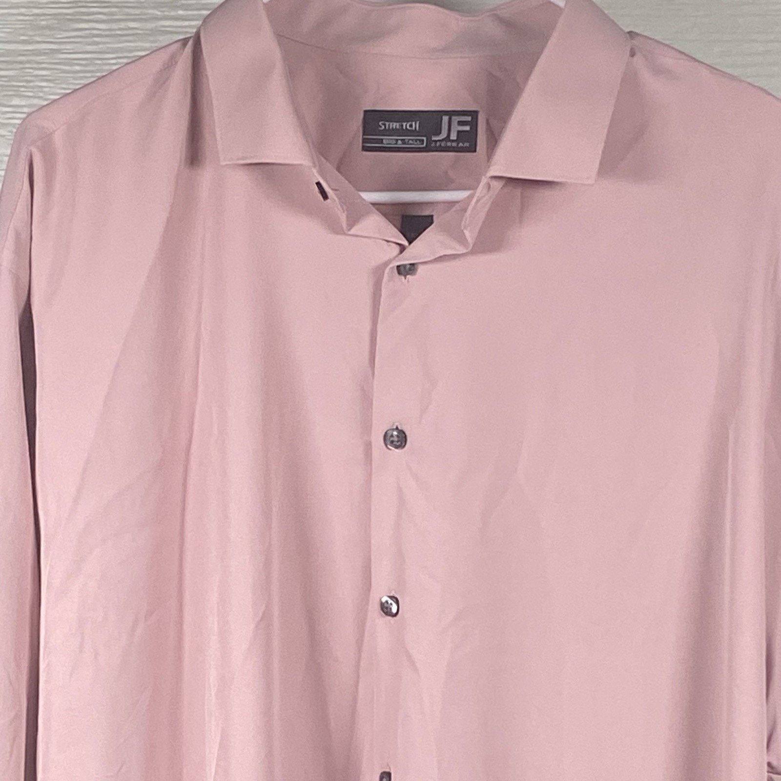 J Ferrar JF J. Ferrar Stretch Dress Shirt Men’s 1XLT Light Pink Size US XL / EU 56 / 4 - 2 Thumbnail