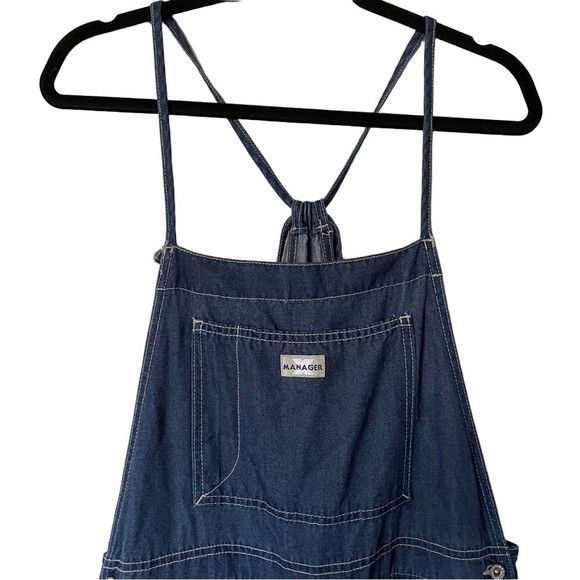 Vintage Vintage Manager Wide Straight Leg Bib Overalls - Medium 🇨🇦 Size 32" / US 10 / IT 46 - 3 Thumbnail