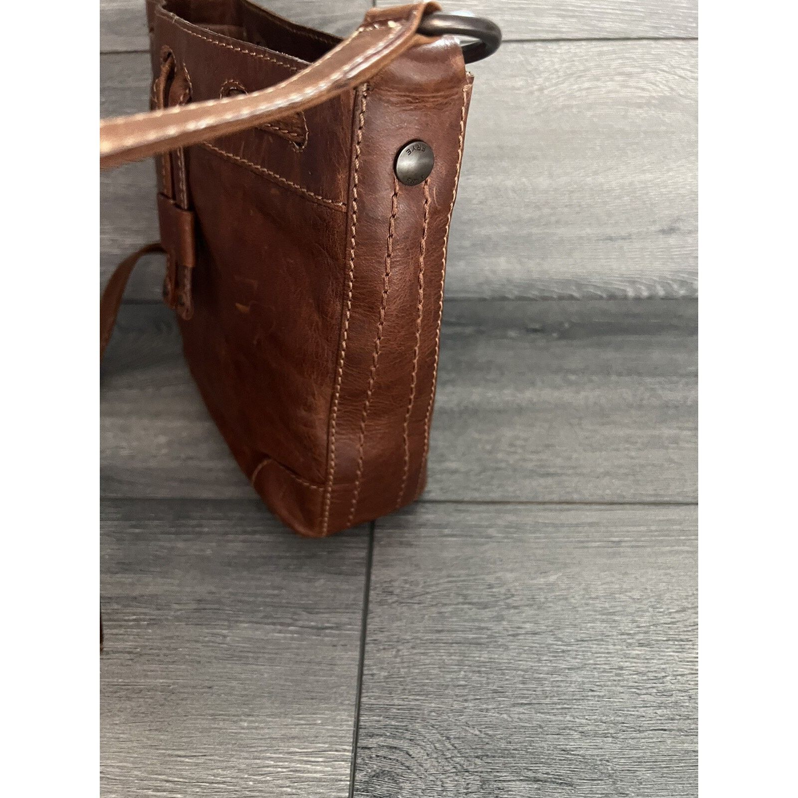Frye Frye Leather Melissa Drawstring Bucket Bag Cognac B000498 Size ONE SIZE - 4 Thumbnail