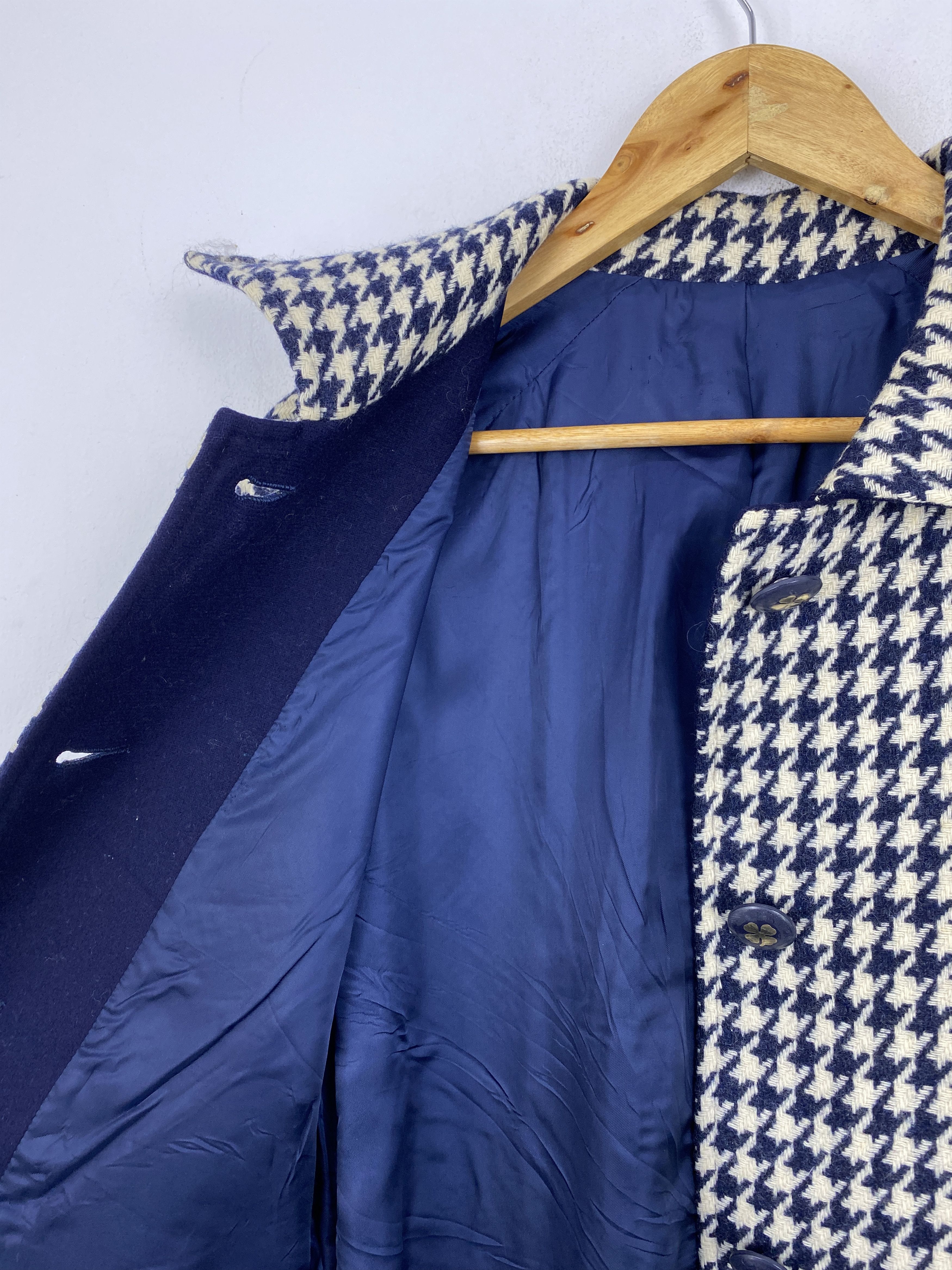 Japanese Brand Vintage Twenty Two Up Ladies Belted Blue White Coat JA0064 Size S / US 4 / IT 40 - 9 Thumbnail