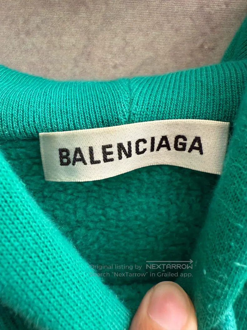 Balenciaga Balenciaga Lake Green Wheat Logo Hoodie Size US L / EU 52-54 / 3 - 4 Thumbnail
