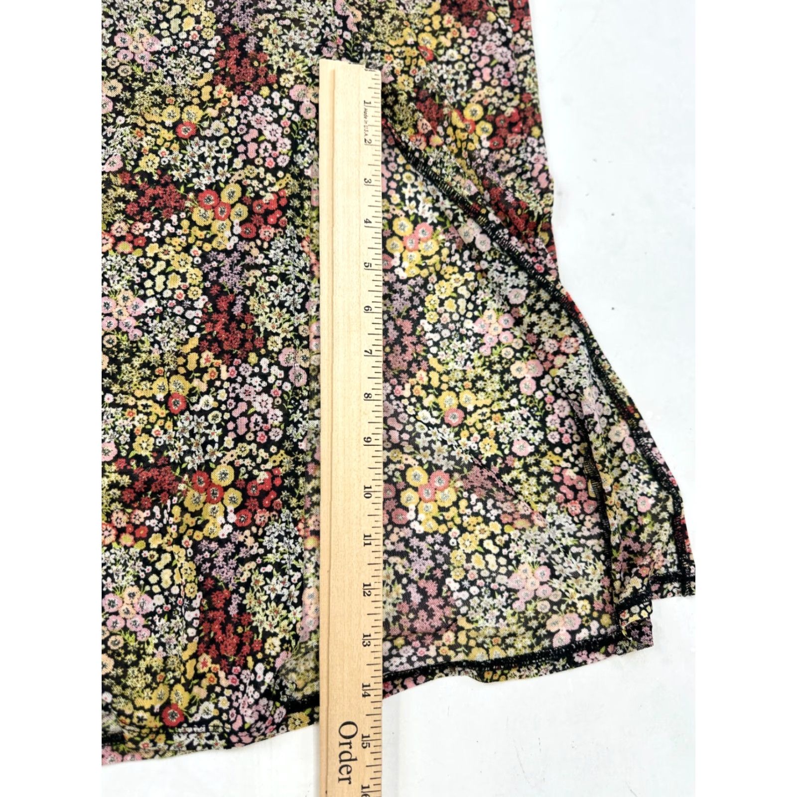 Vintage Stitch Pine Dress Womens Small Multi Floral Stretch Off Shoulder Maxi Slit Size S / US 4 / IT 40 - 4 Thumbnail