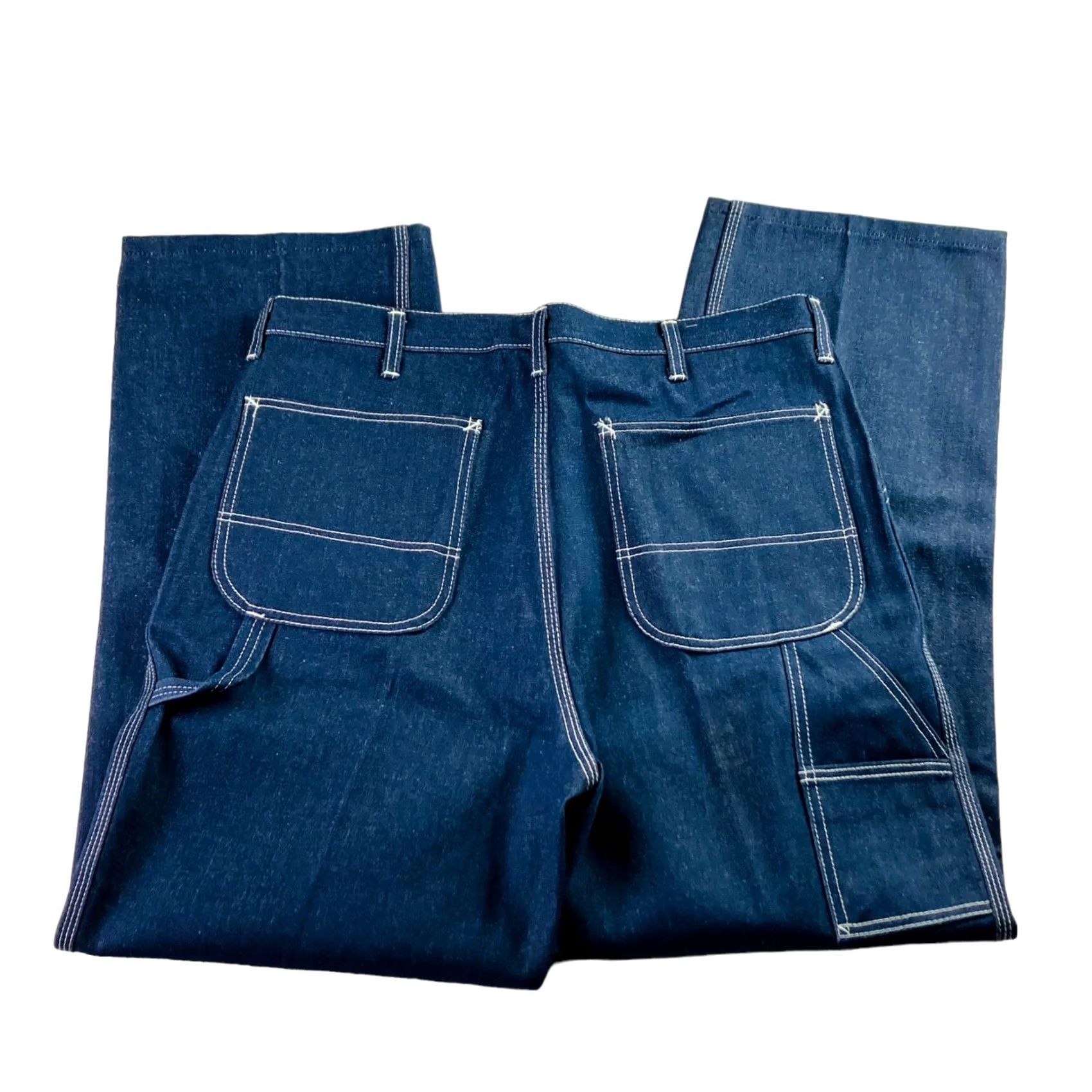 Sears VINTAGE Sears Roebuck Carpenter Jeans Mens Dark Wash Blue 38x30 Relaxed Size US 38 / EU 54 - 3 Thumbnail