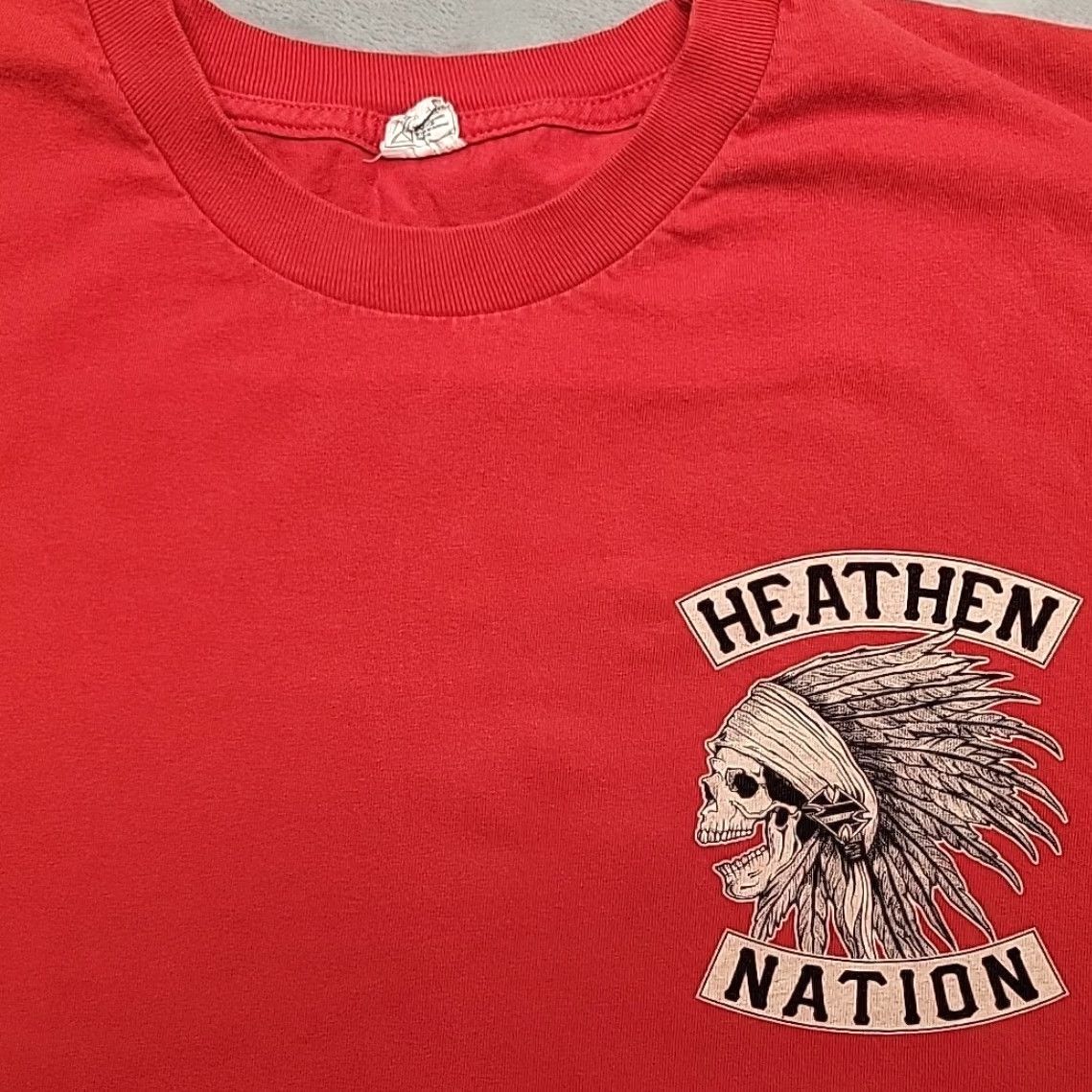 Vintage VTG Heathen Nation Shirt Men 4XL Red Skull Cutoff Biker Motorcycle Graphic Tee Shirt Size US XXL / EU 58 / 5 - 2 Thumbnail