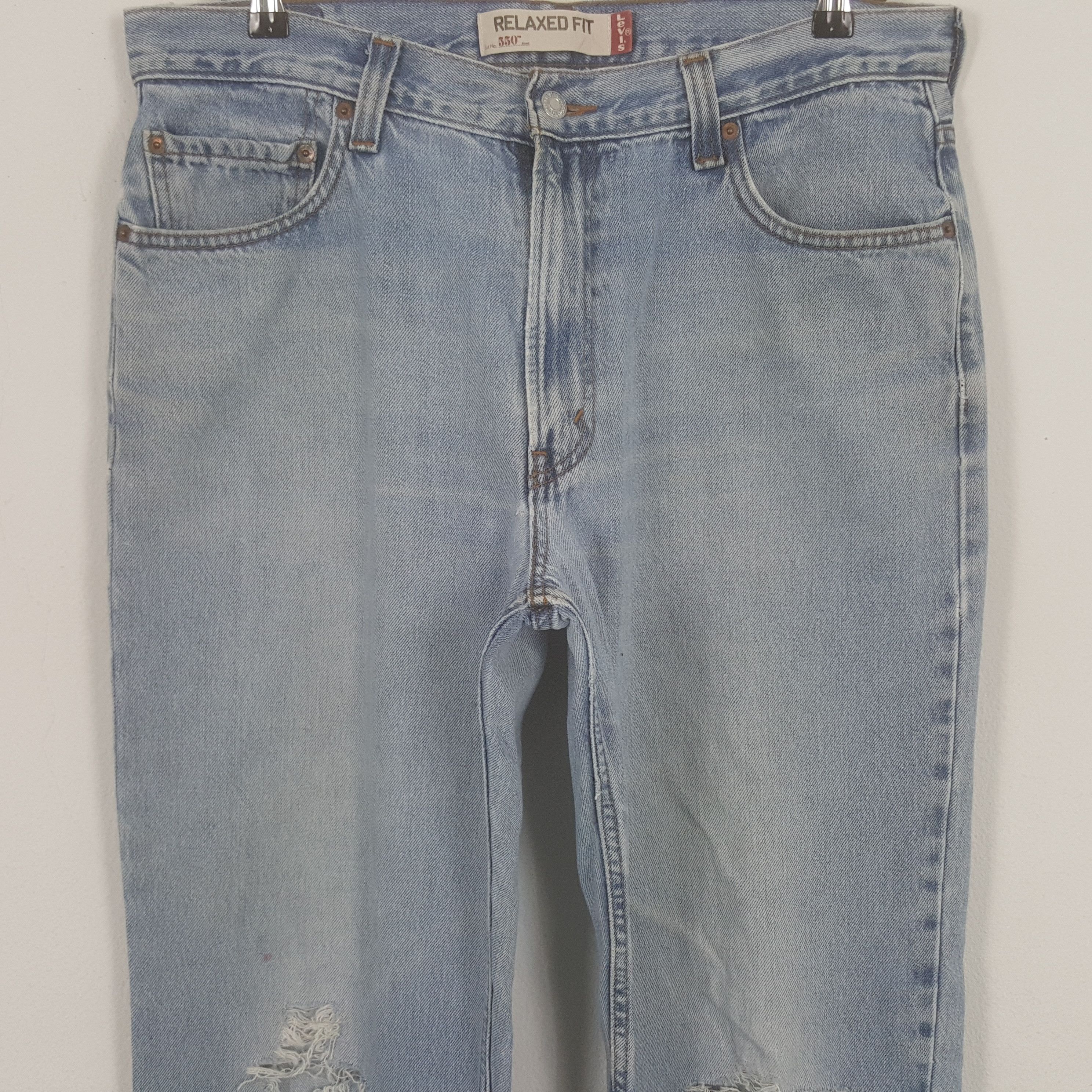 Levi's × Vintage Vintage Levi's 550 American Distressed Denim Jeans Size US 35 - 2 Thumbnail