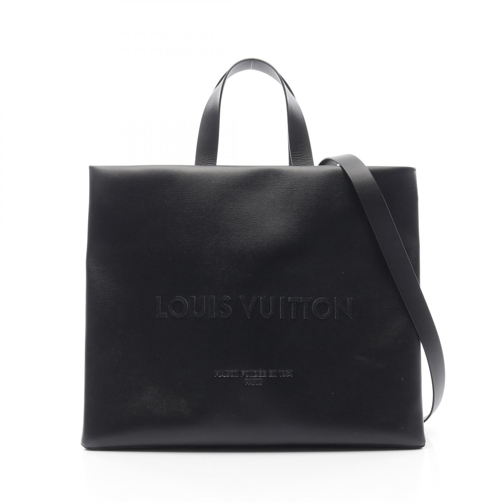 Louis Vuitton Louis Vuitton Shopper Tote Mm Leather Tote Bag Leather Tote Bag M13979 in Black, Men's