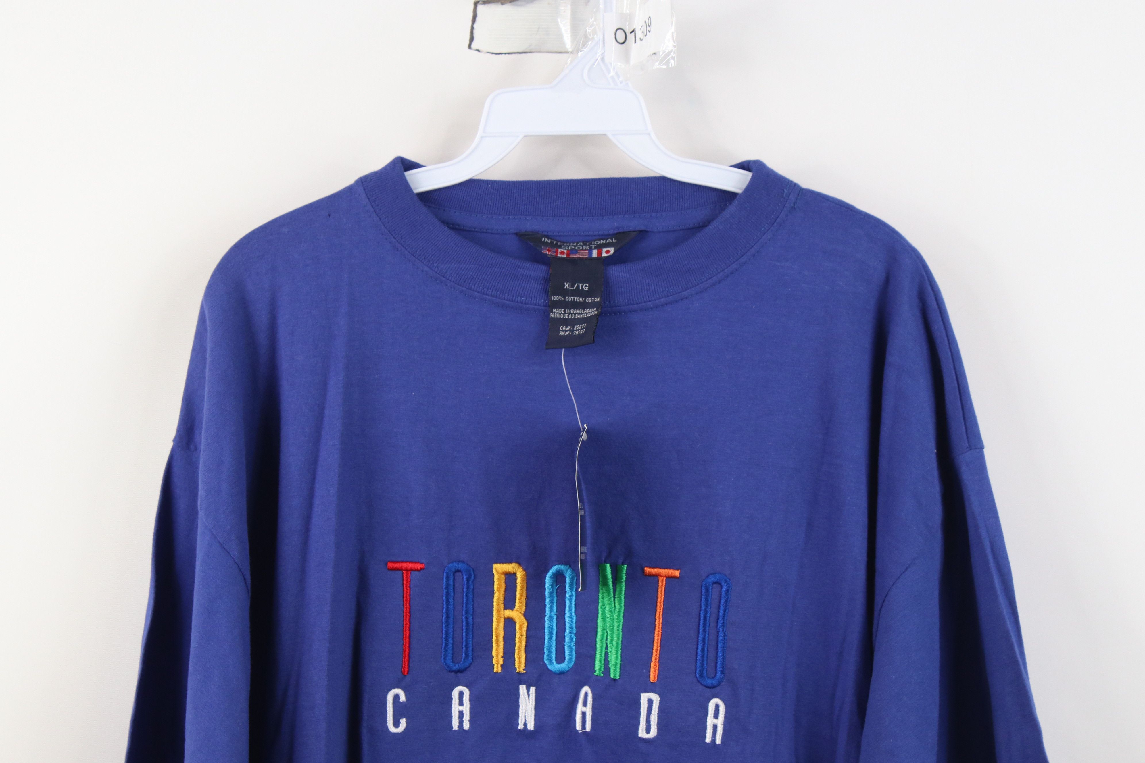 Vintage Deadstock Vintage 90s Streetwear Toronto Canada T-Shirt Blue Size US XL / EU 56 / 4 - 2 Thumbnail