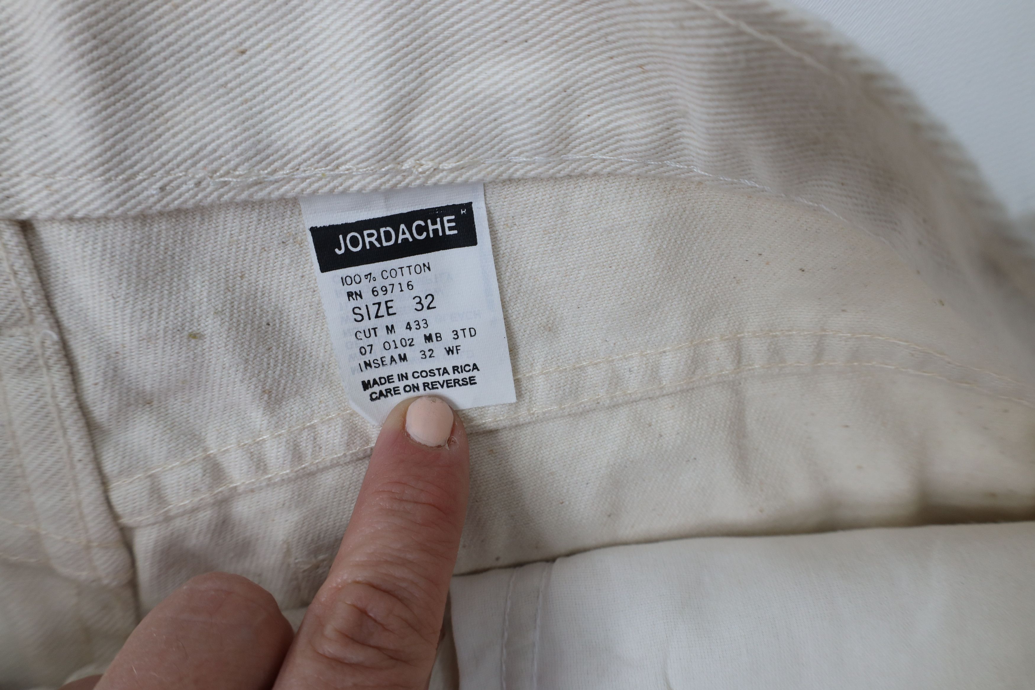 Vintage Deadstock Vintage 90s Streetwear Leg Denim Jeans Beige Size US 32 / EU 48 - 6 Thumbnail