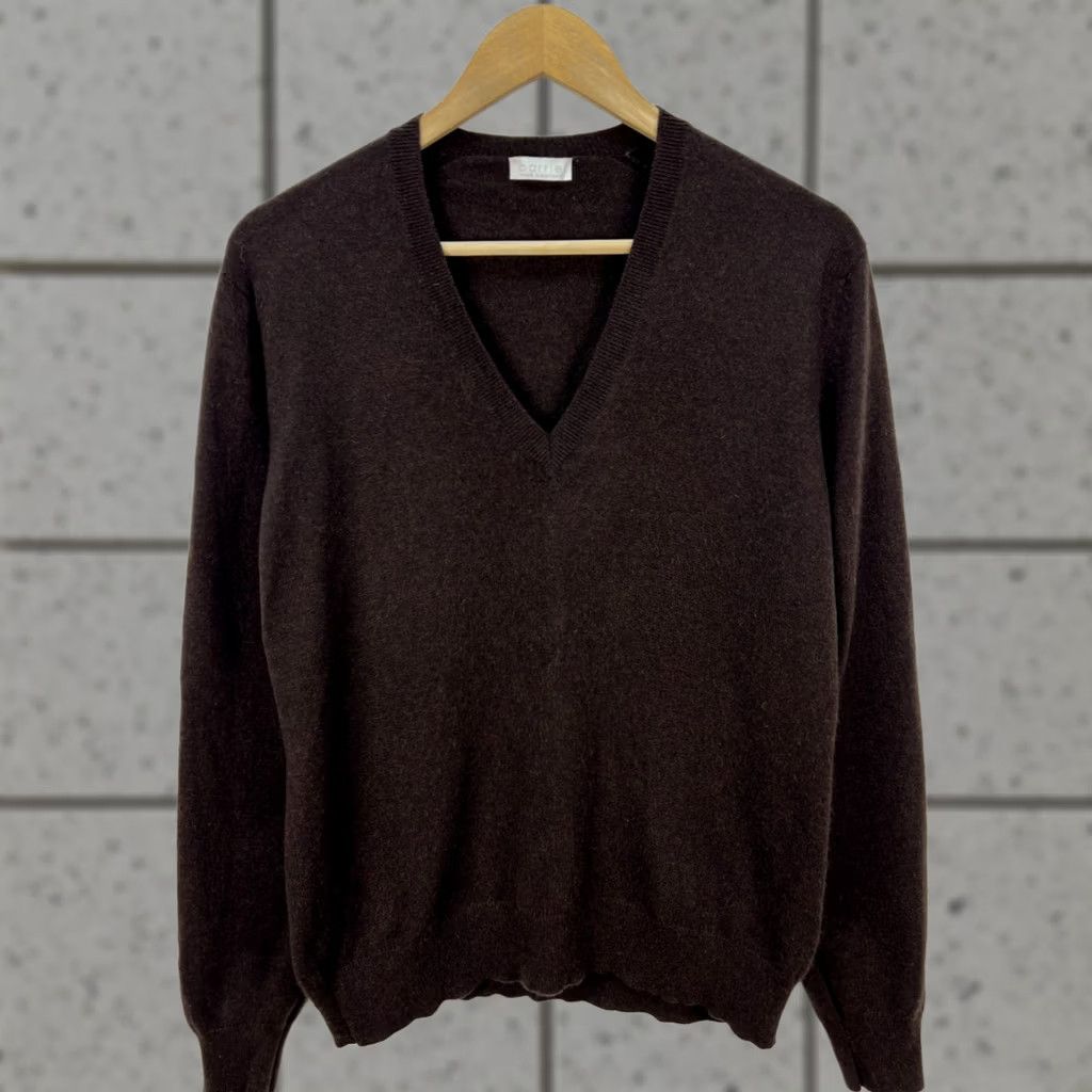 Barrie BARRIE Women 100% Pure Cashmere V-Neck Jumper Dark Brown XL Sweater Wool Knit Pullover Vintage Women’s Size XL Size XL / US 12-14 / IT 48-50 - 1 Thumbnail