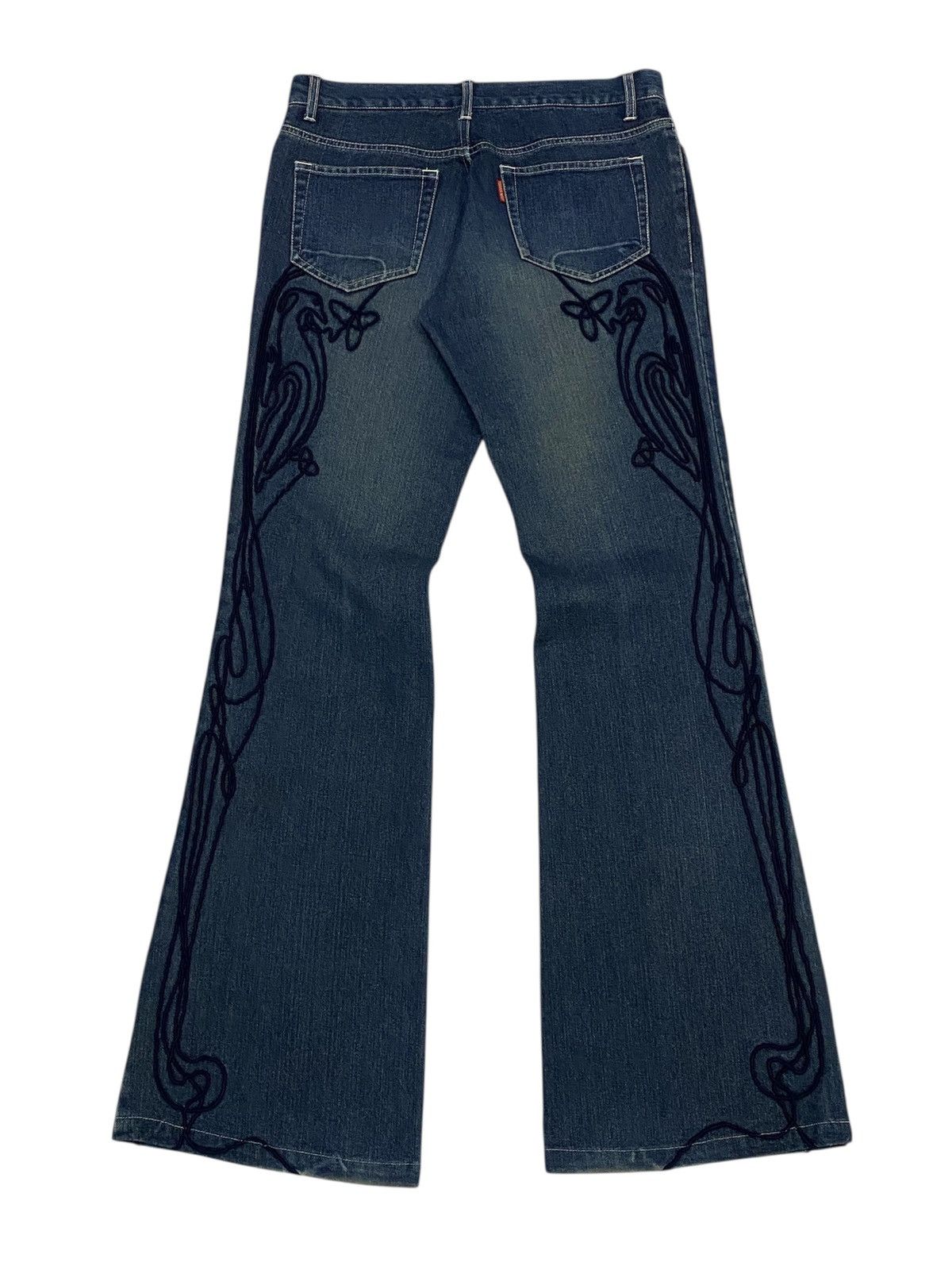 Tornado Mart 💃Tornado Mart Embroidery Tribal Denim Flare Jeans Size 30" / US 8 / IT 44 - 3 Thumbnail