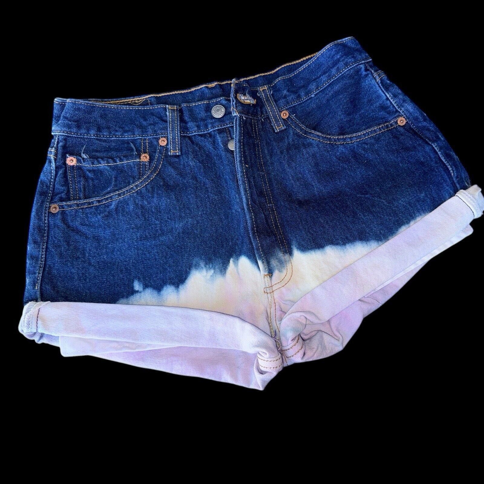 Levi's Levi’s 501 Dark Wash Dip Dyed Button Fly Cut Off Shorts 33 Size 33" - 1 Thumbnail