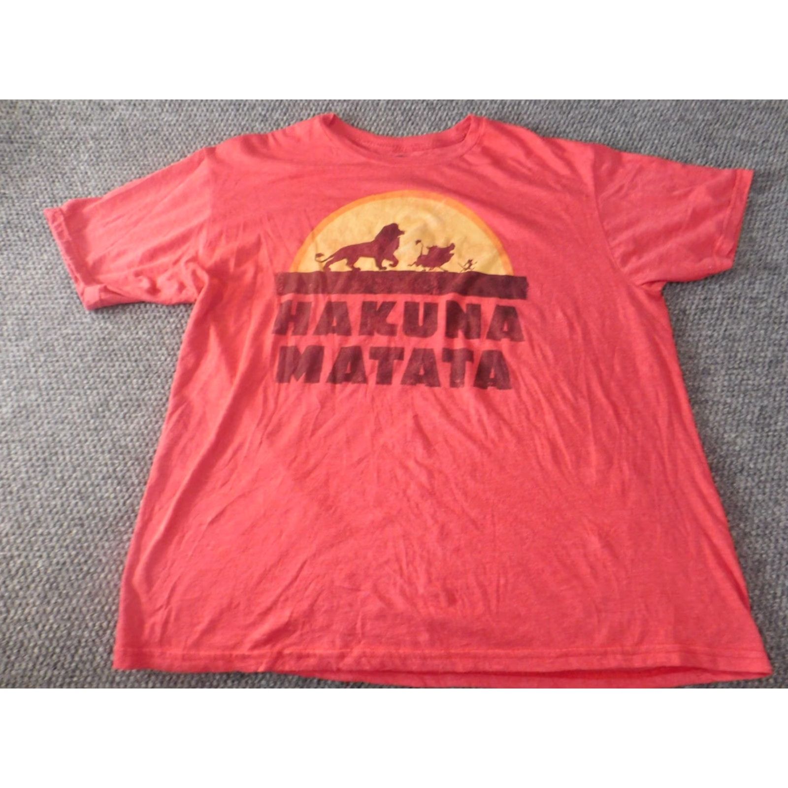 Disney Disney Lion King Mens T-Shirt XL Red Crew Neck Short Sleeve Cotton Knit Size US XL / EU 56 / 4 - 3 Thumbnail