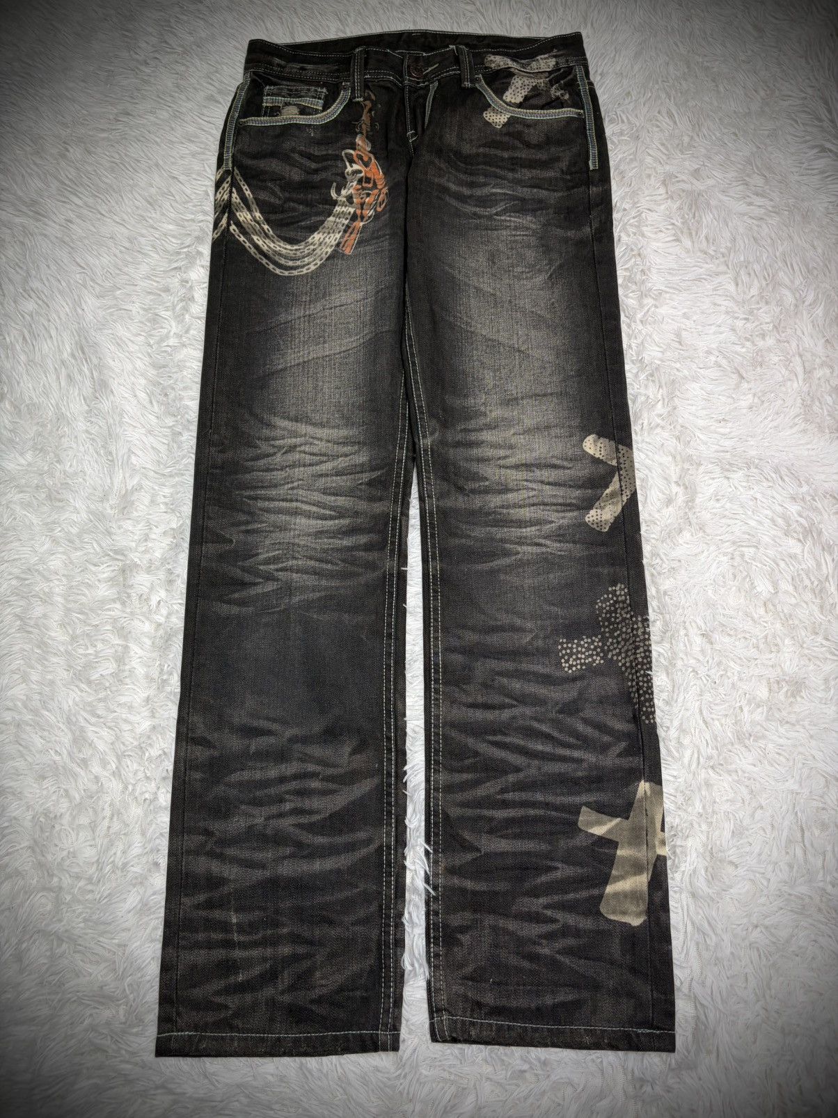 Japanese Brand Rare Solberry printed mudwash jeans Size US 33 - 1 Thumbnail