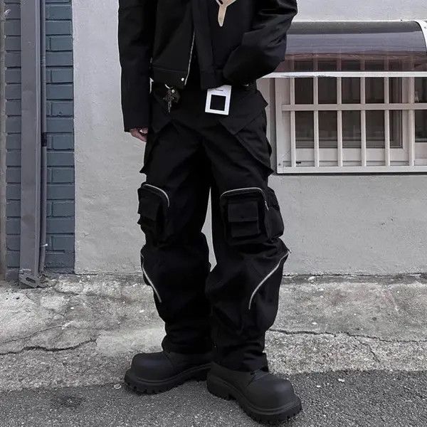 VIBE Wide Cargo Pants High Street with Poker Straight Baggy Y2K Size US 32 / EU 48 - 1 Thumbnail
