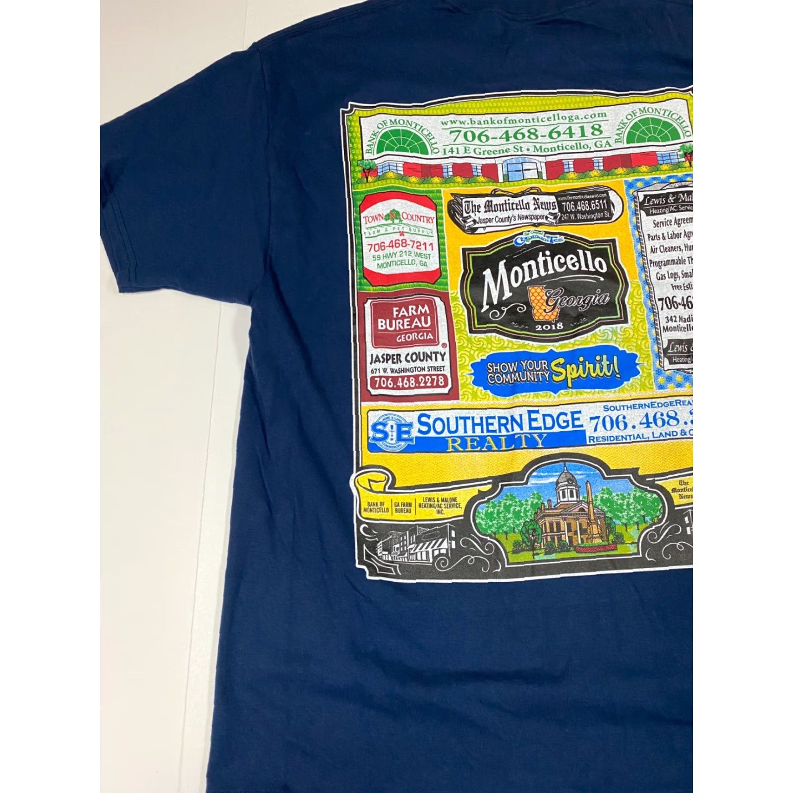 Hanes Hanes Monticello Southern Edge T-Shirt Crew Neck XL Blue Cotton Spandex Logo Short Sleeve Mens Size US XL / EU 56 / 4 - 7 Thumbnail
